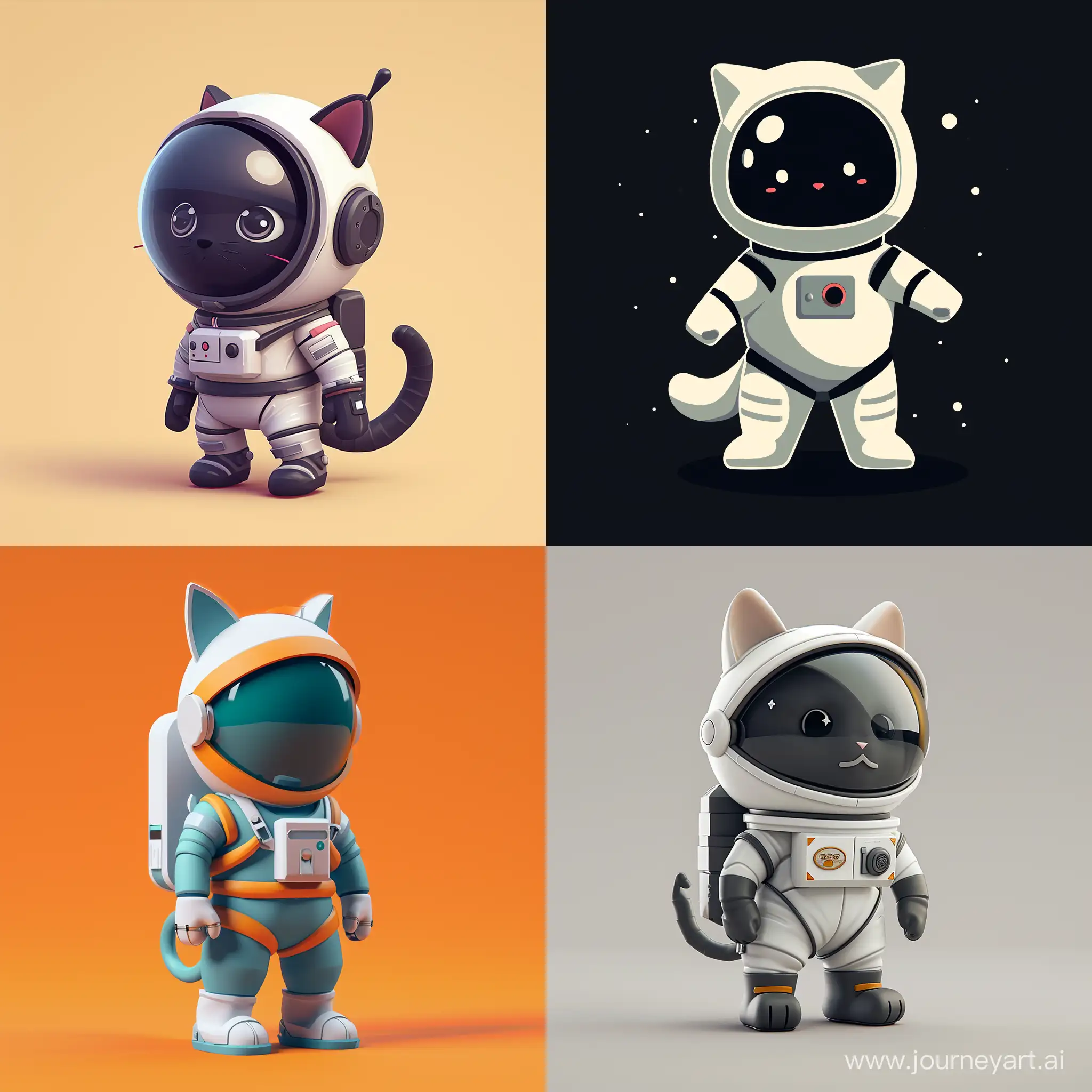 2d astronaut cat for game character design pixel minimalist style 