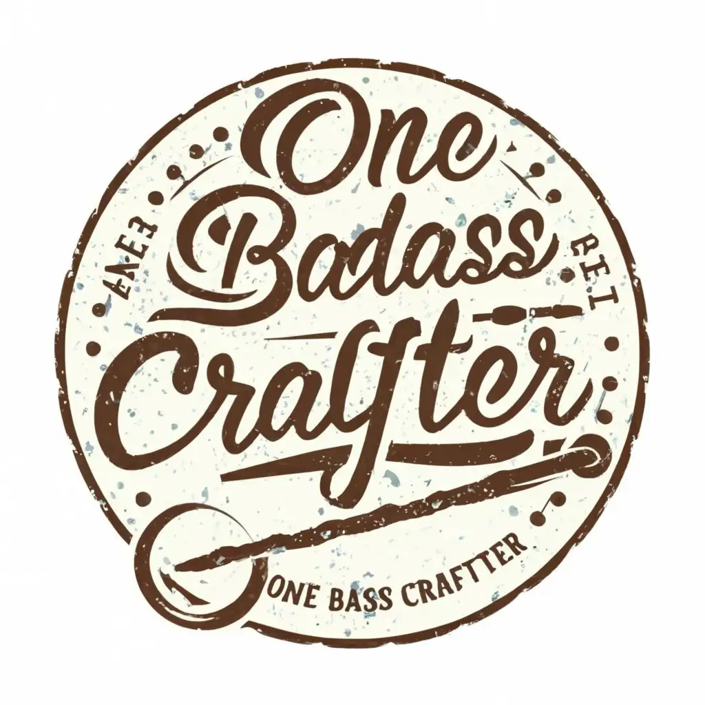 logo, Crochet hook
Pottery, with the text "One badass crafter", typography, be used in Home Family industry