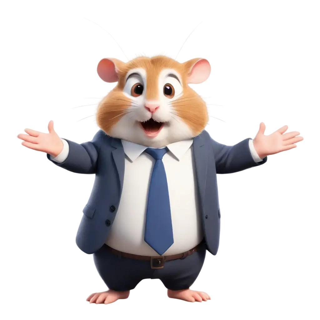  a lying hamster  dressed in suit and white shirt with a tie looks like an office worker in the style of cartoon, the ears are huge disproportionately large to the body, 2d