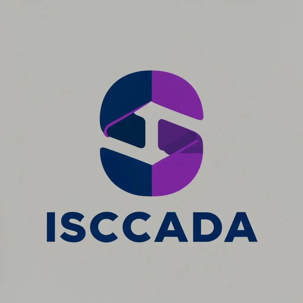 logo, Create a flat vector, illustrative-style lettermark logo design for a technology company named "ISCADA", providing industrial software solutions. The logo should focus on the initials "IS" and incorporate them into a creative and unique typography. Use a combination of purple and indigo colors, with orange symbolizing enthusiasm and innovation. Against a white background, the logo will appear sleek and professional, reflecting the company's expertise and commitment to excellence., with the text "iscada", typography, be used in Technology industry