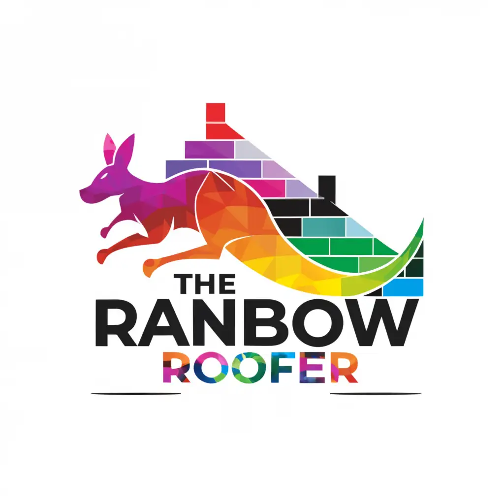 a logo design,with the text "The Rainbow Roofer", main symbol:Satisfaction Guaranteed,Moderate,clear background