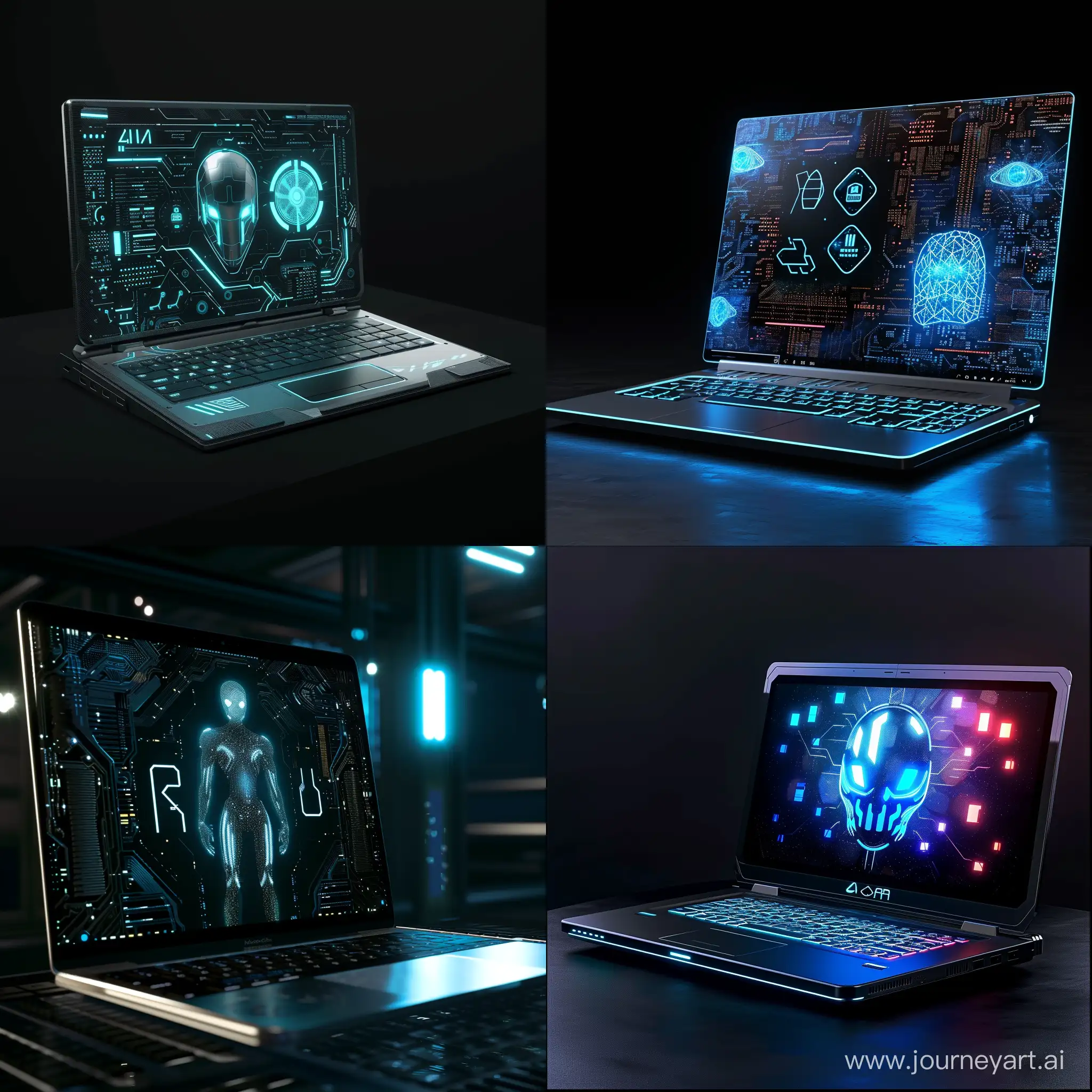 Futuristic AI laptop, in cinematic style, in realistic style