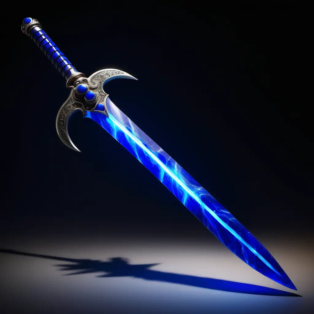 Luminous Lapis saber with a shaft consisting of three spiraling blades