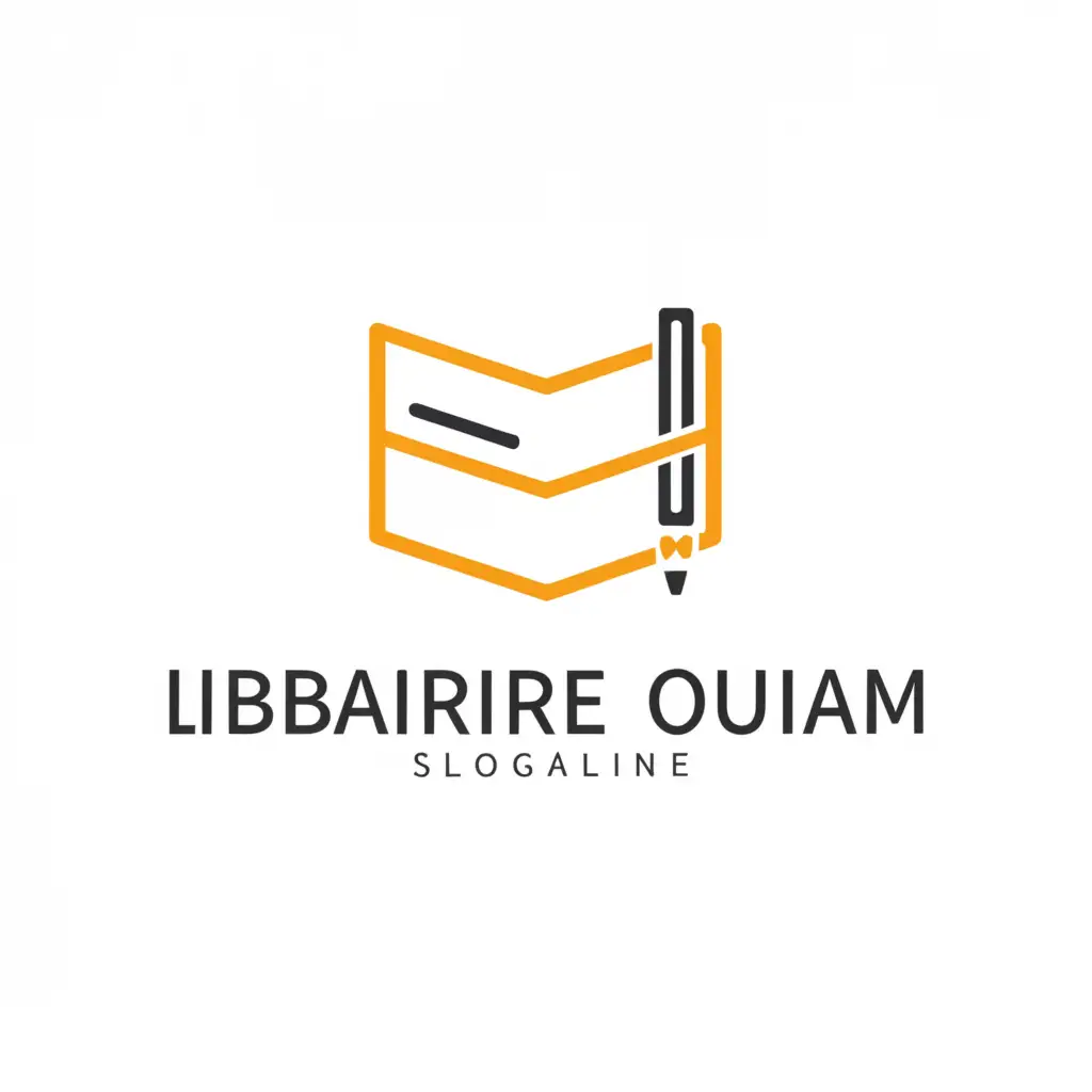 a logo design,with the text "Librairie OUIAM", main symbol:School supplies and book,Moderate,be used in Education industry,clear background