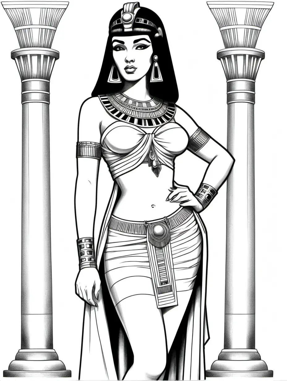 Cleopatra Coloring Page Exotic Pinup Art