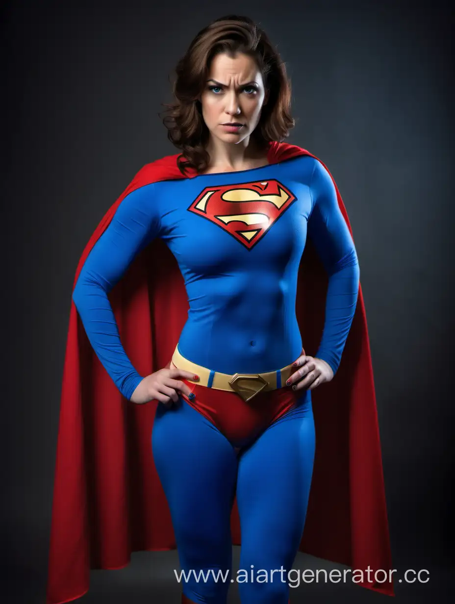 Angry-Muscular-Woman-in-Soft-Cotton-Superman-Costume