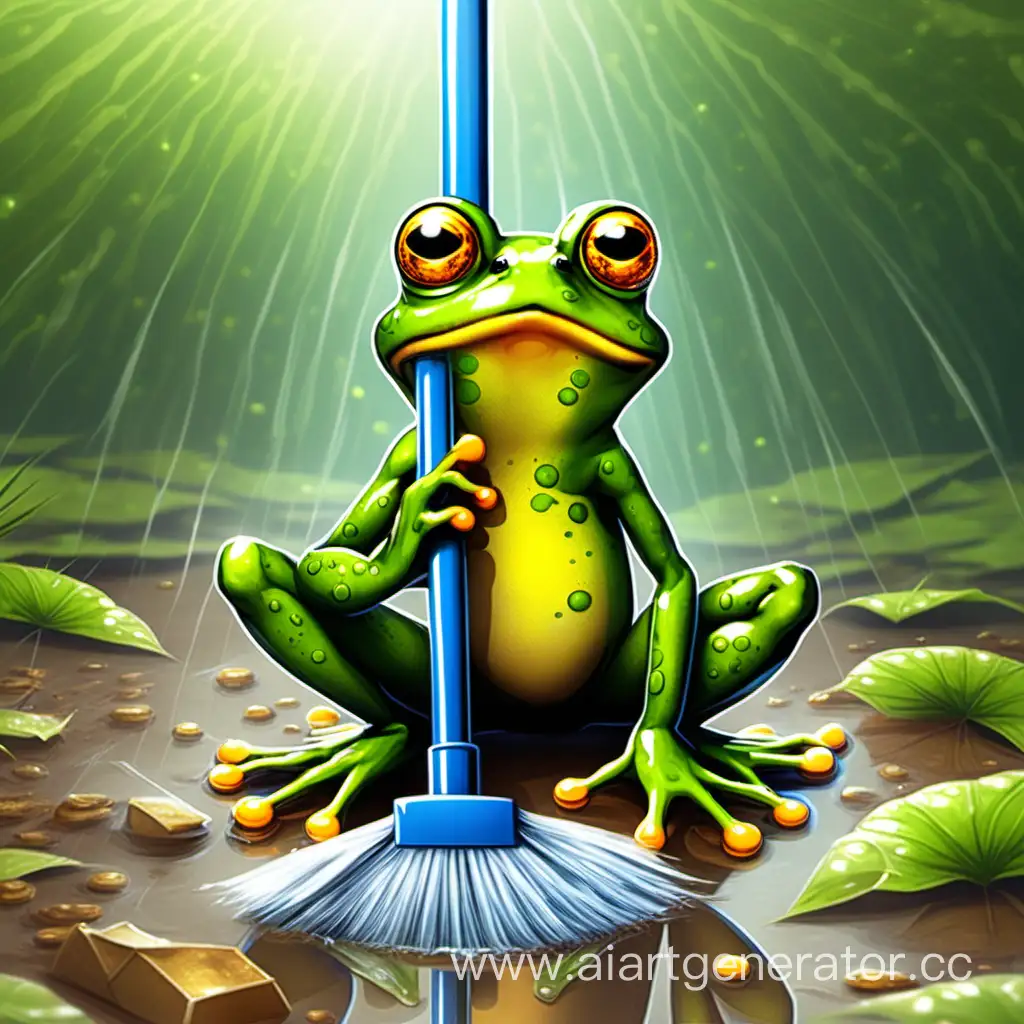 Adorable-Frog-in-Crypto-Cleaning-Action