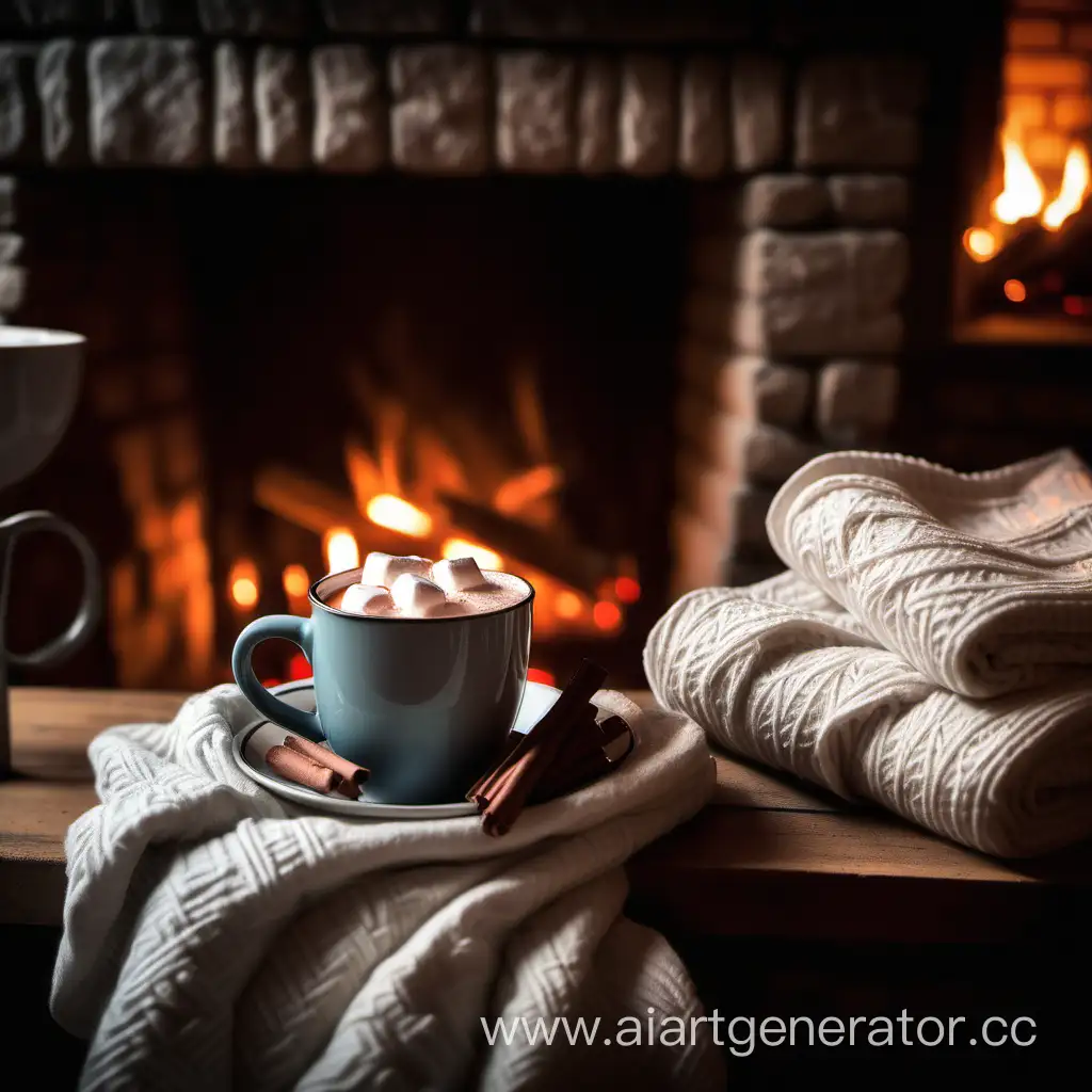 Warm-Fireplace-Scene-with-Cozy-Blankets-and-Hot-Chocolate