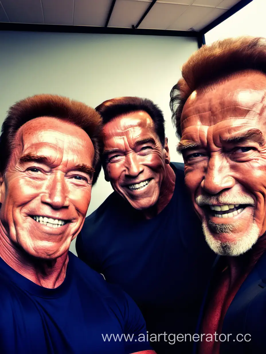 FatherSon-Selfie-with-Arnold-Schwarzenegger