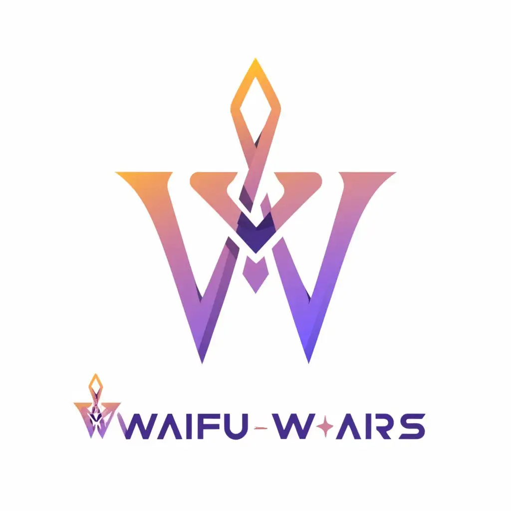 a logo design,with the text "Waifu Wars", main symbol:Two W's,Moderate,clear background