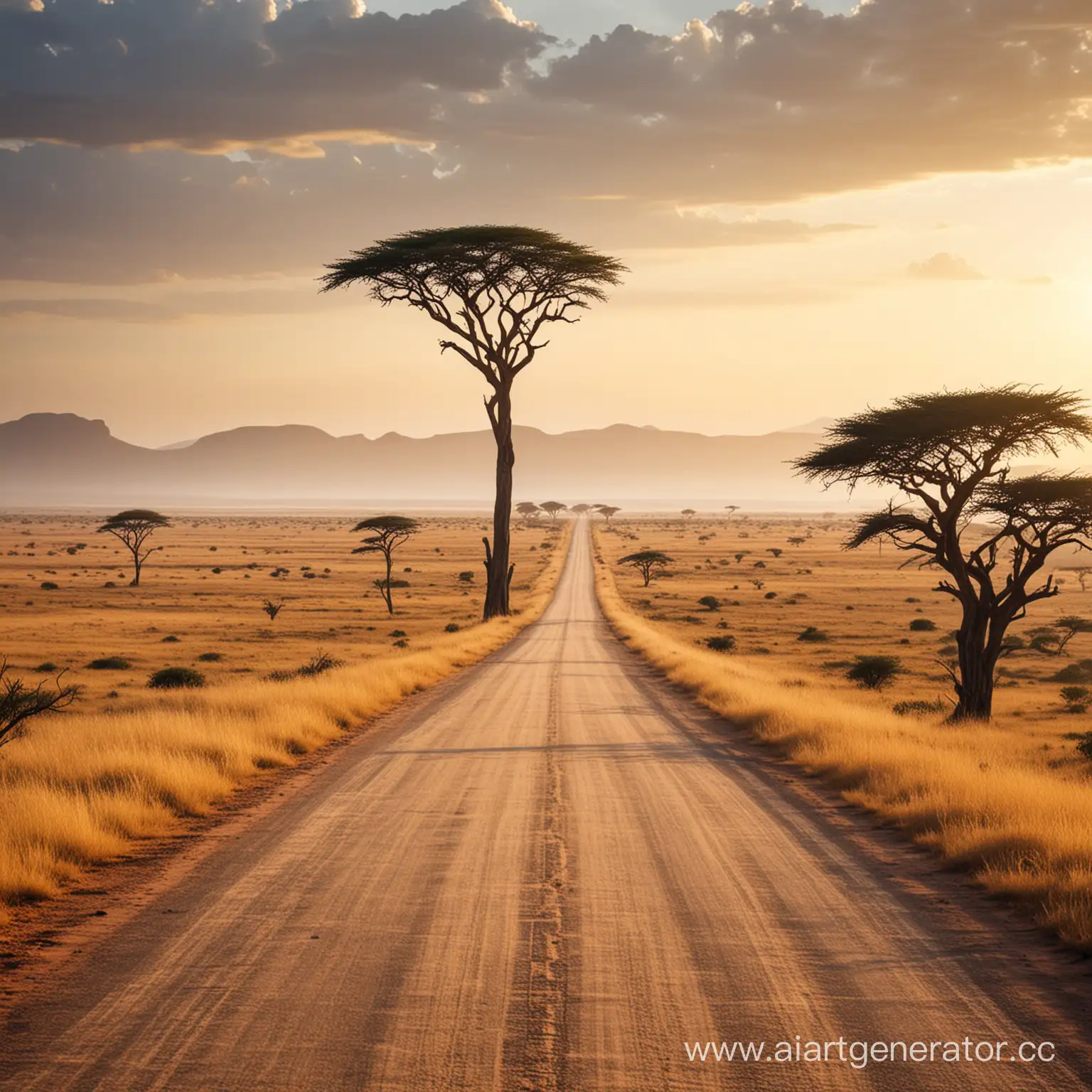 Африканская савана, дорога, путешествие
