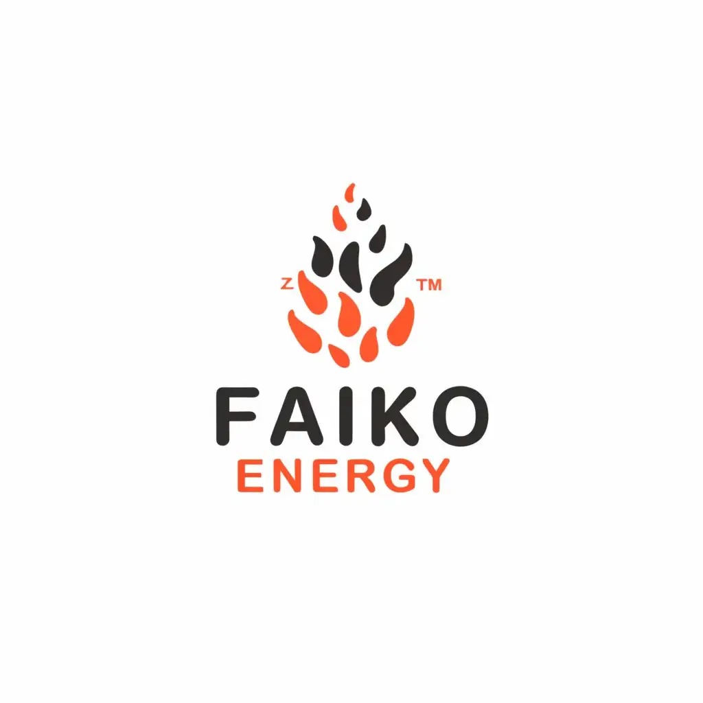 a logo design,with the text "Faiko Energy", main symbol:Embers from charcoal briquettes,Minimalistic,be used in Internet industry,clear background