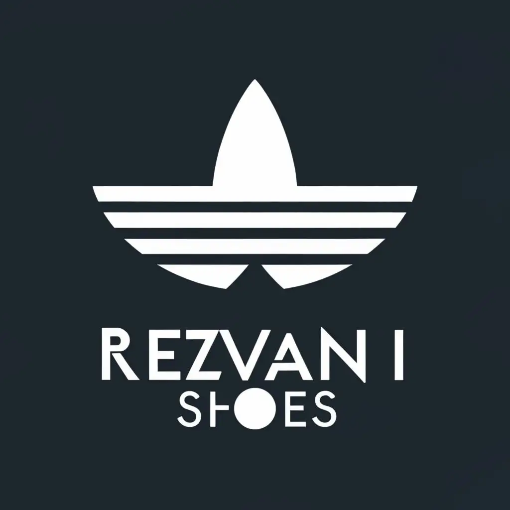 a logo design,with the text "REZVANI SHOES", main symbol:ADDIDAS,Moderate,be used in Travel industry,clear background