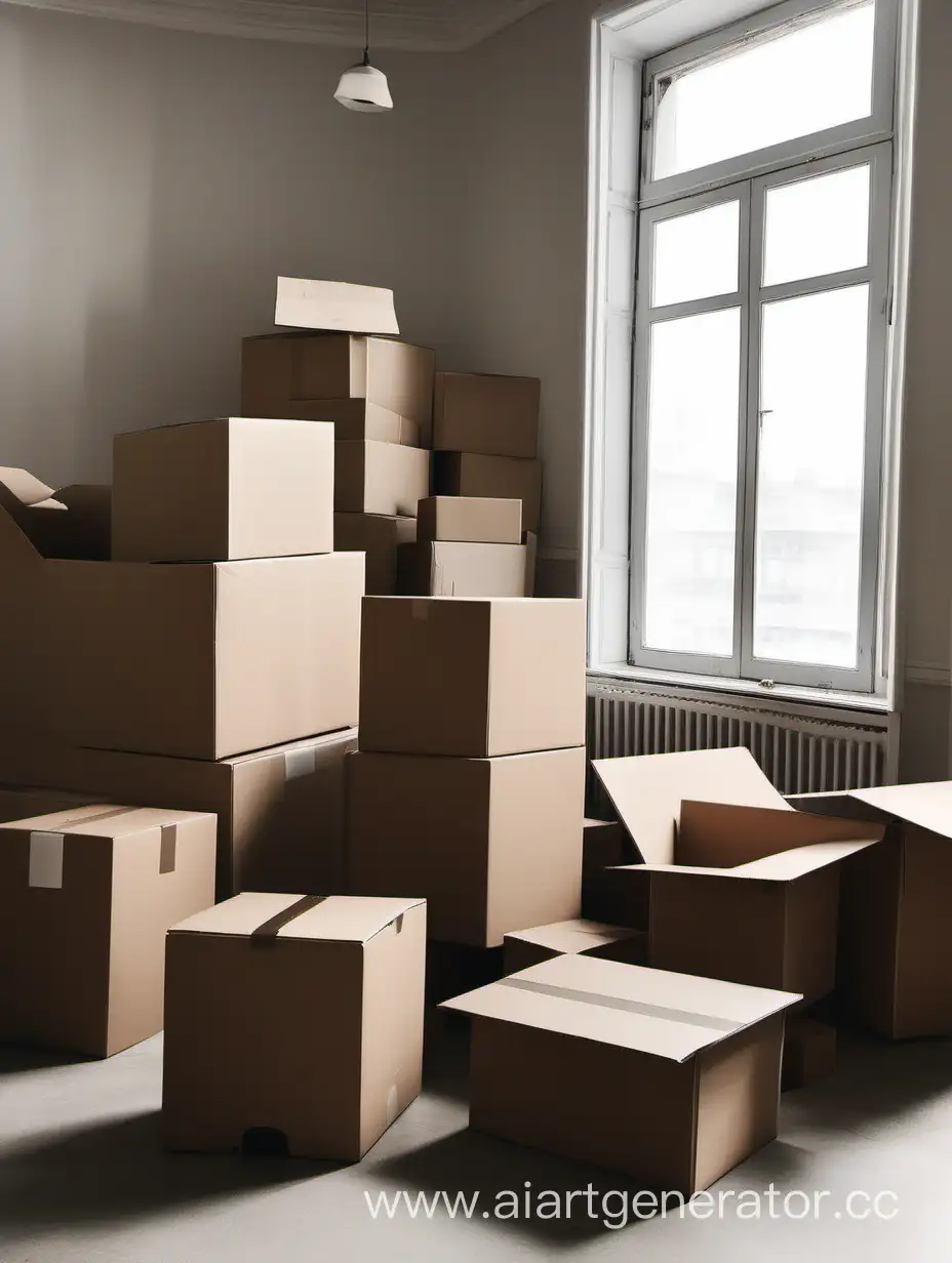 the photo of the move is aesthetic with boxes
