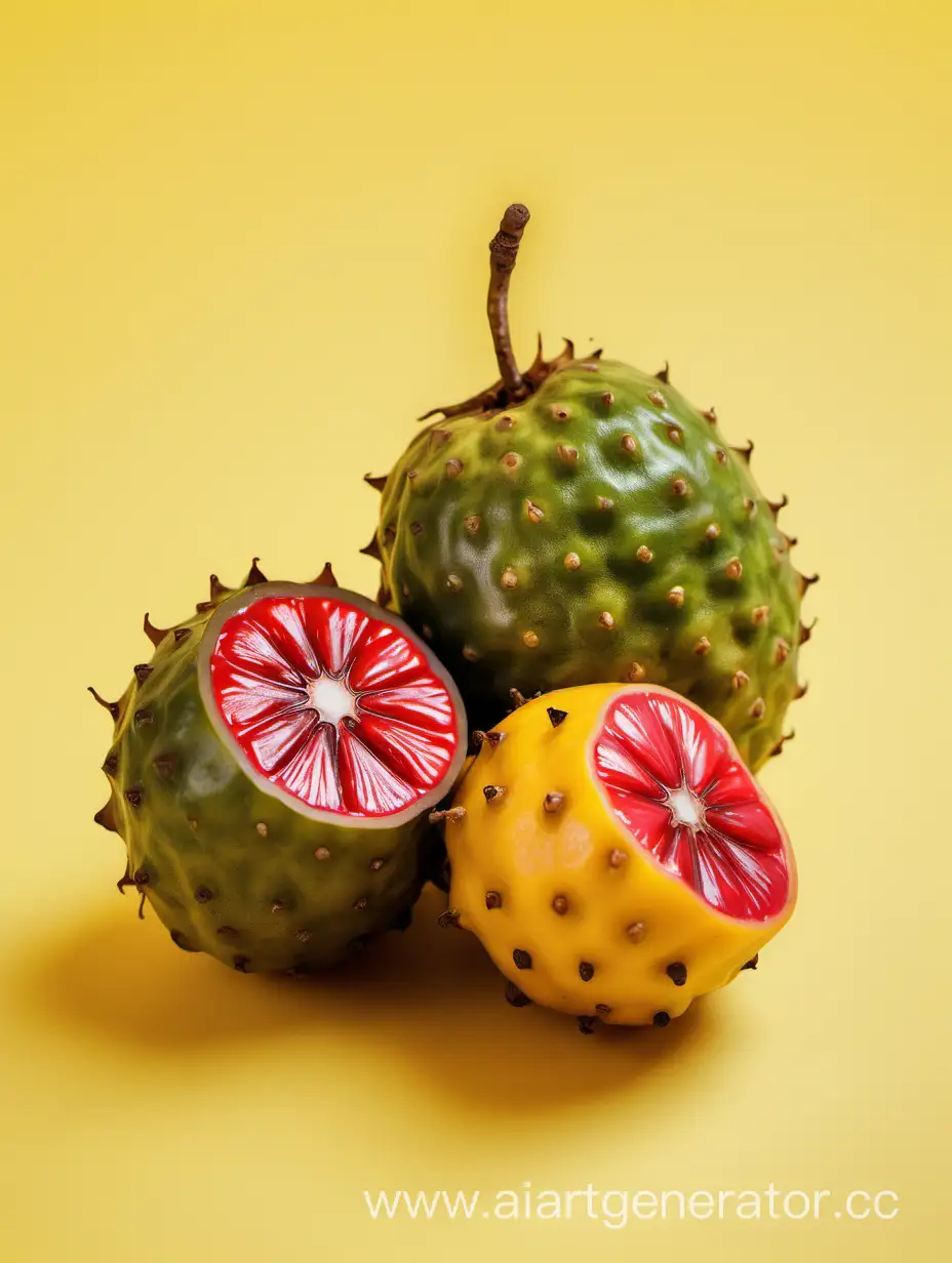 Asam Kumbang fruit on yellow background
