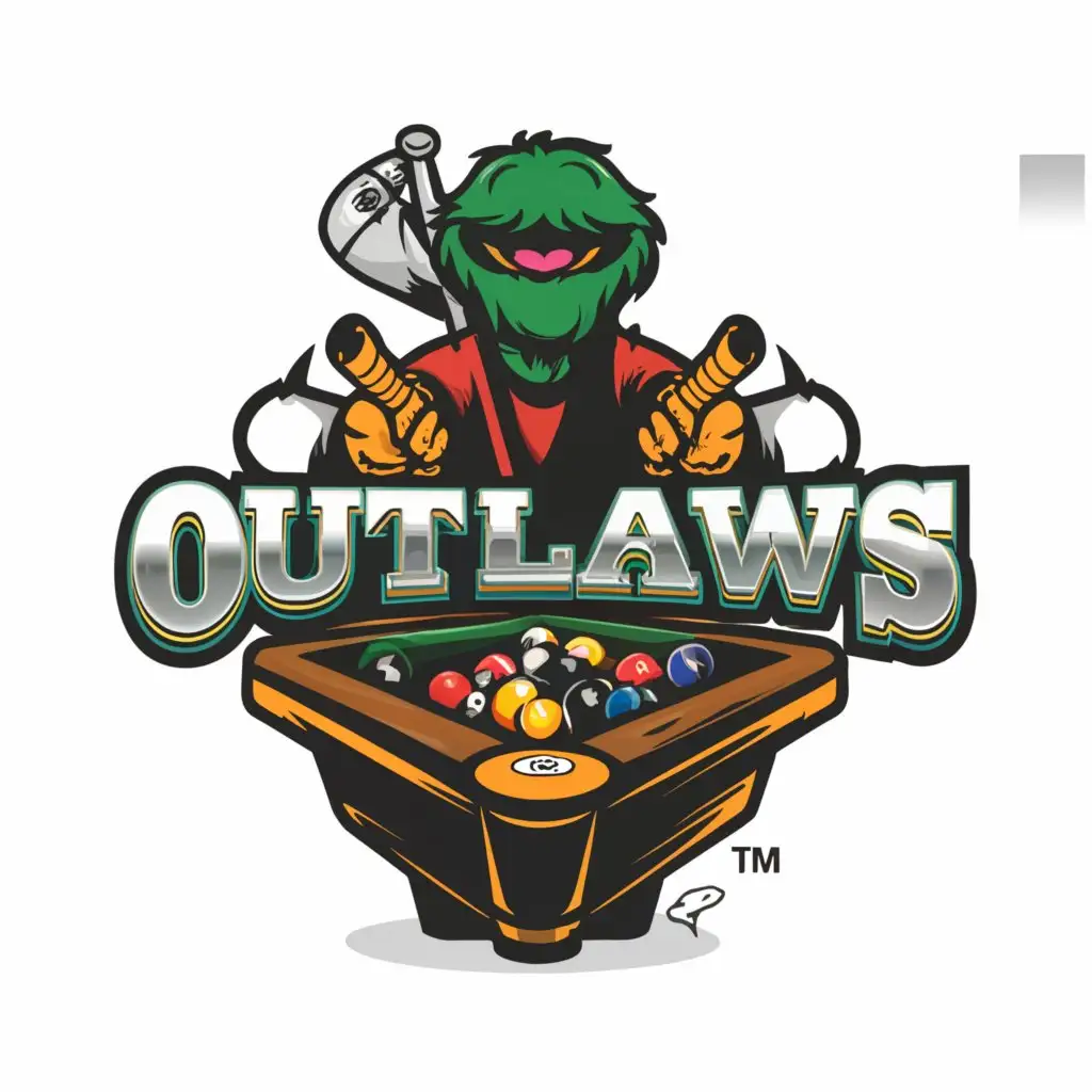 LOGO-Design-for-Sesame-Street-Outlaws-Pool-Table-Symbol-for-Sports-Fitness-Industry