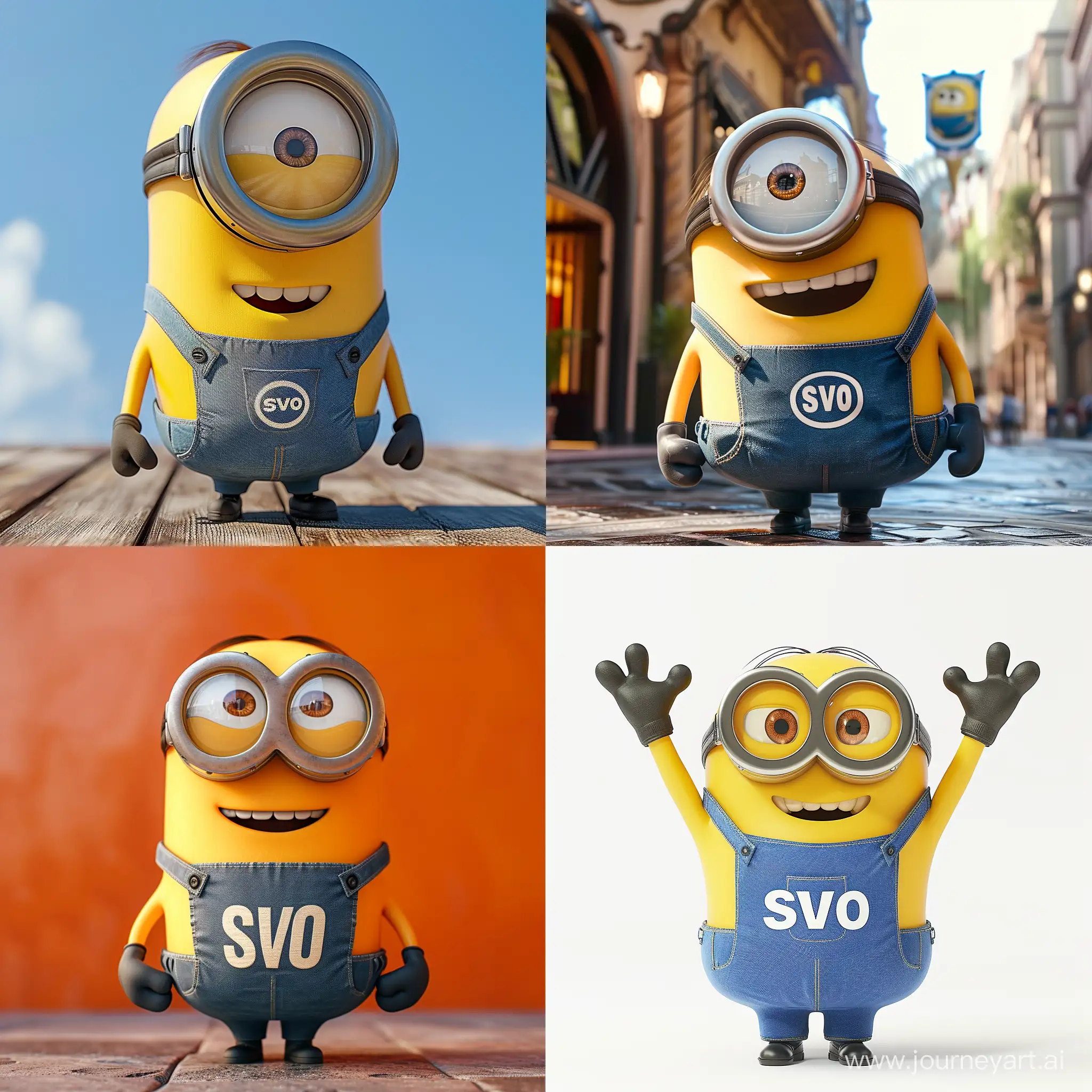 big minion in t-shirt with SVO text