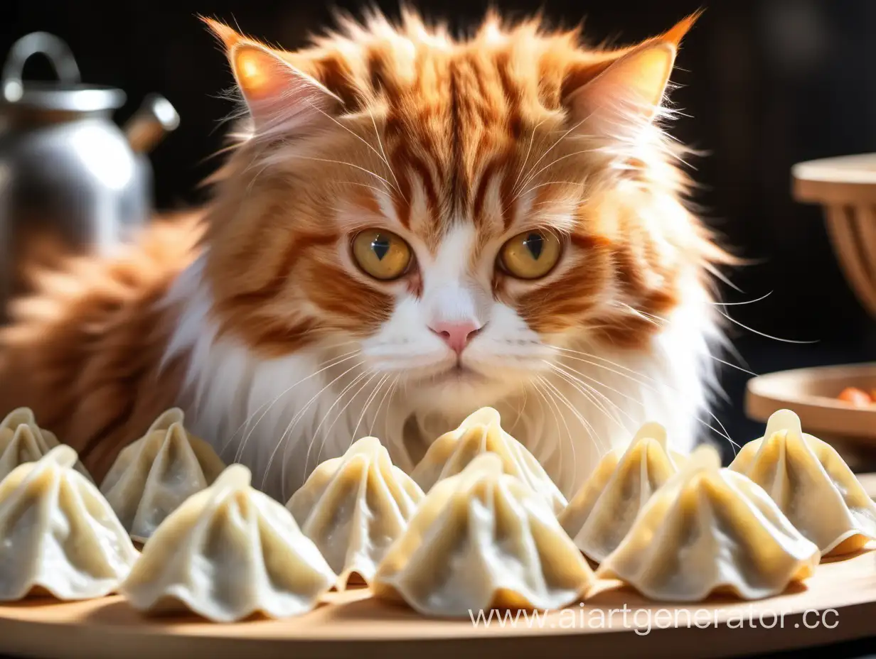 Adorable-Ginger-Cat-Gazing-at-Dumplings