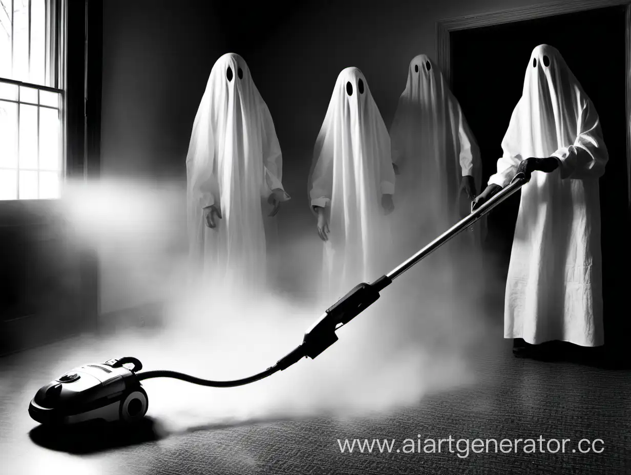 people catching ghosts with a vacuum cleaner