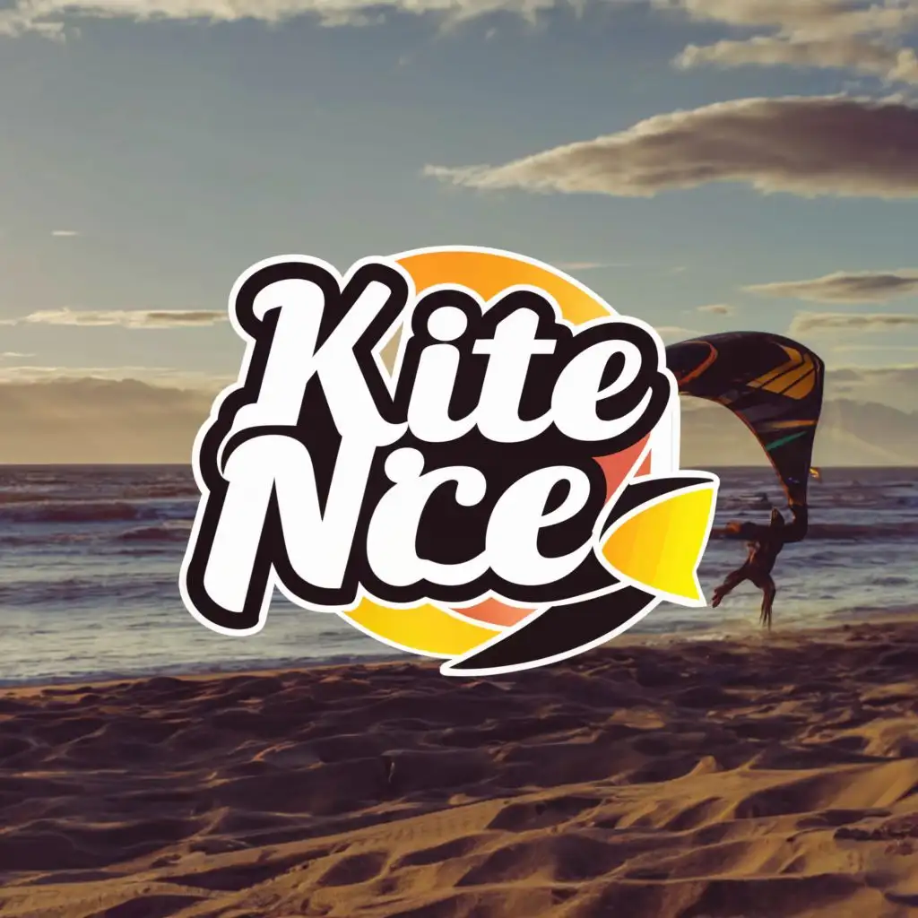 a logo design,with the text "kite nice", main symbol:kitesurf shaka,Moderate,be used in Sports Fitness industry,clear background