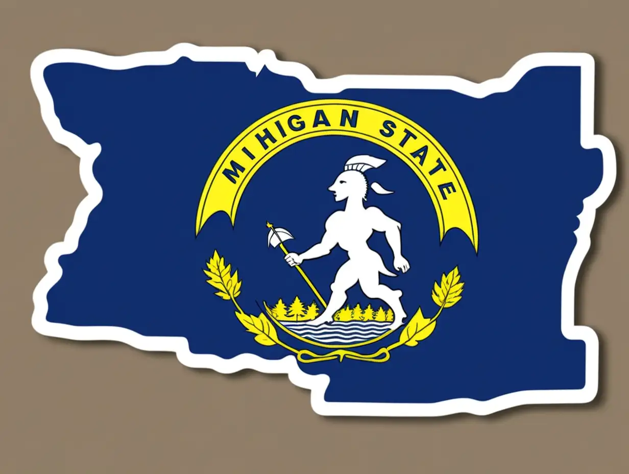 Michigan state flag bumper Sticker
