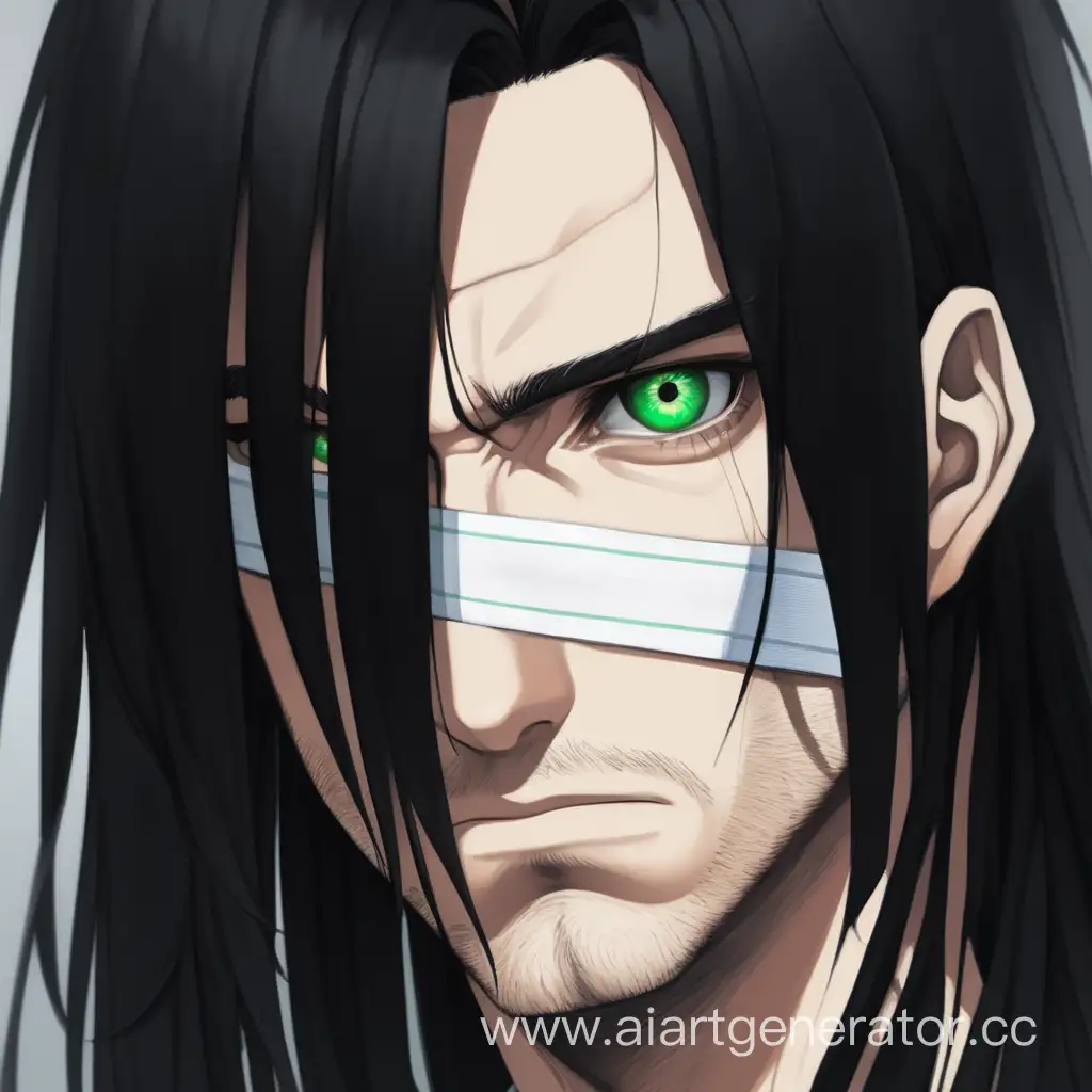 Mysterious-Man-with-White-Bandage-and-Green-Eye
