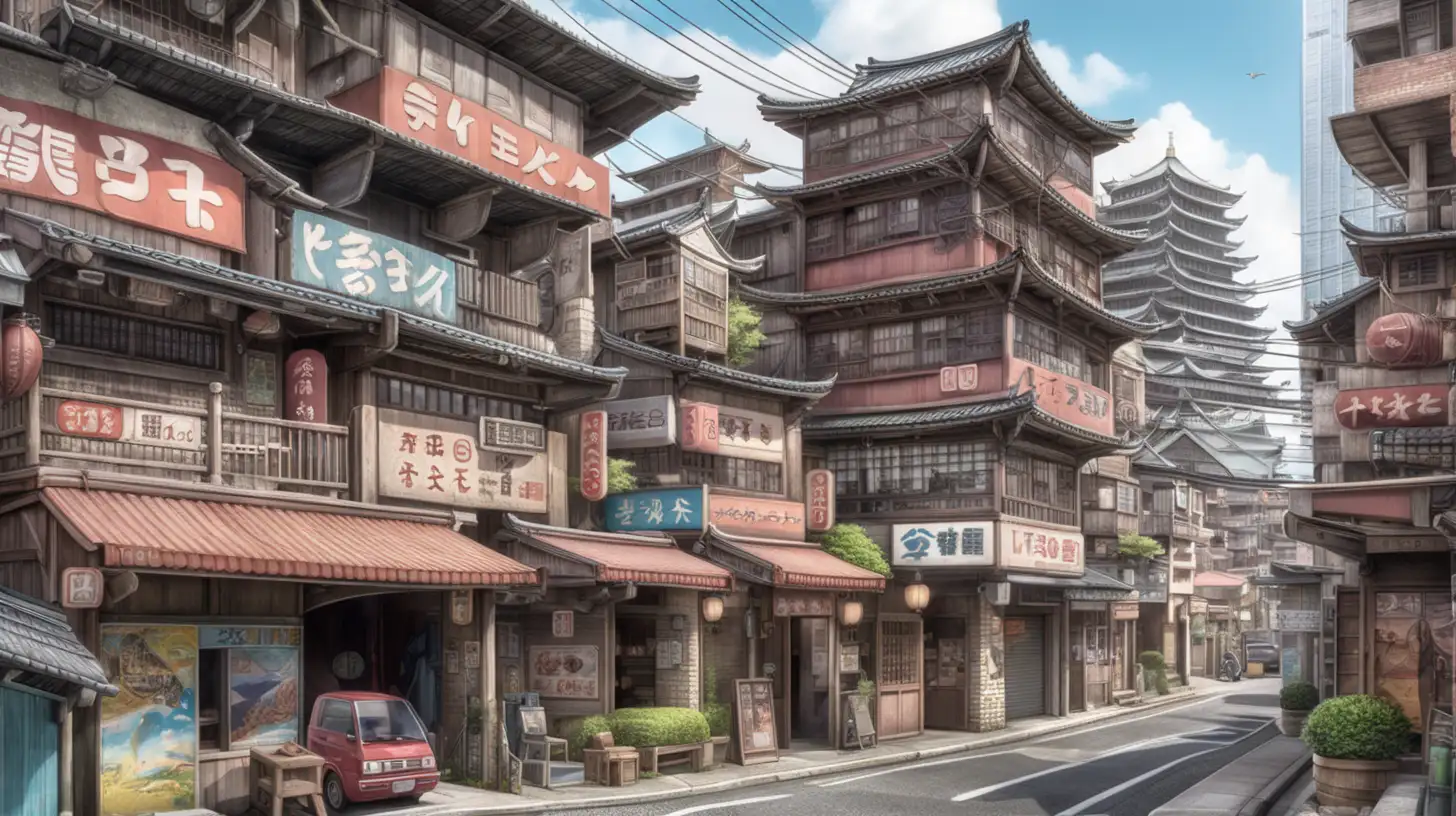 AnimeInspired Japanese Small Town with Kowloon Walled City Elements