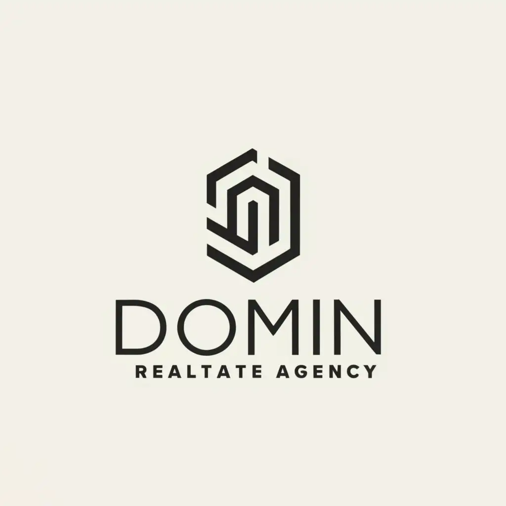 a logo design,with the text "DOMIN real estate agency", main symbol:DOMIN,Минималистичный,be used in Недвижимость industry,clear background