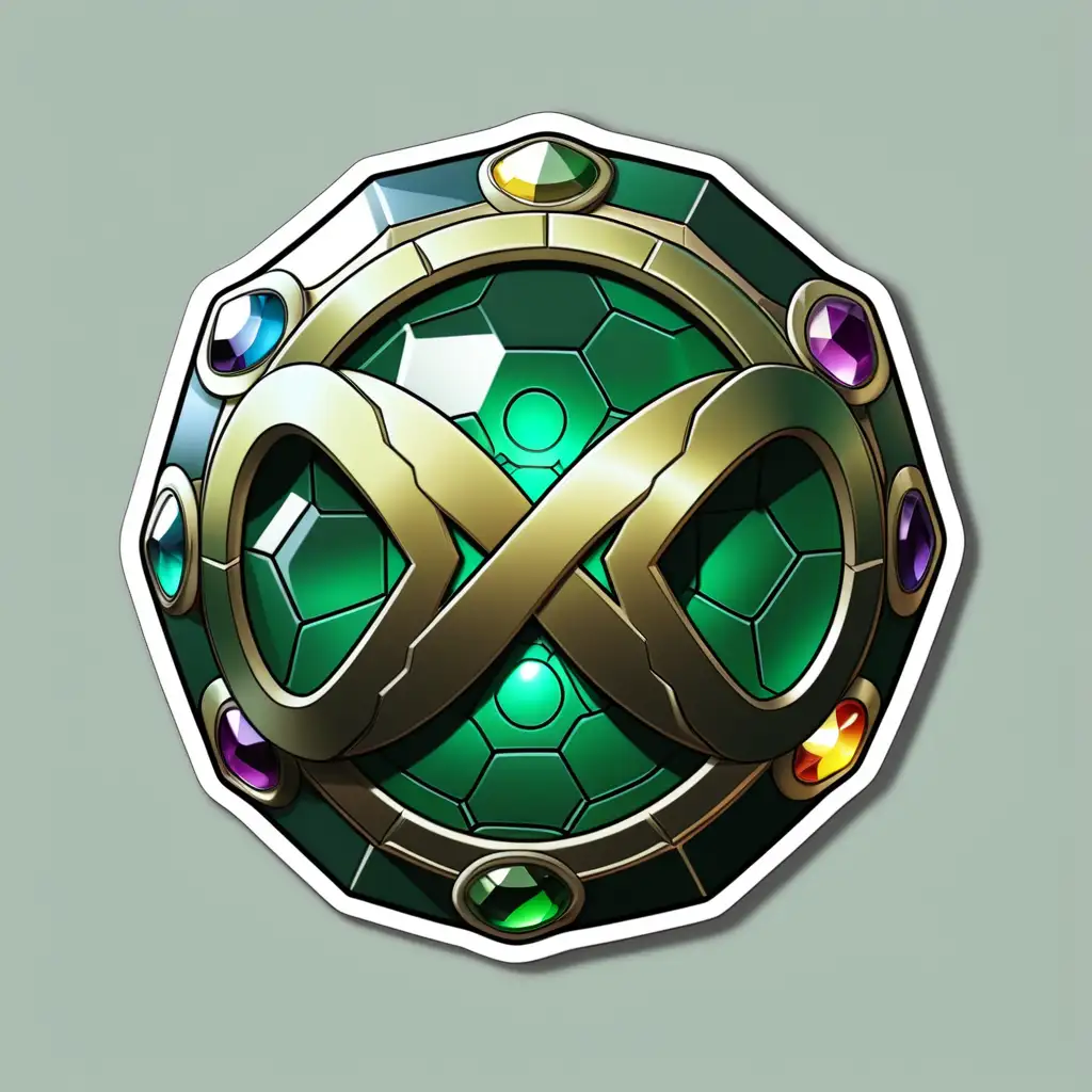 marvel dark green infinity stone sticker with a clear background
