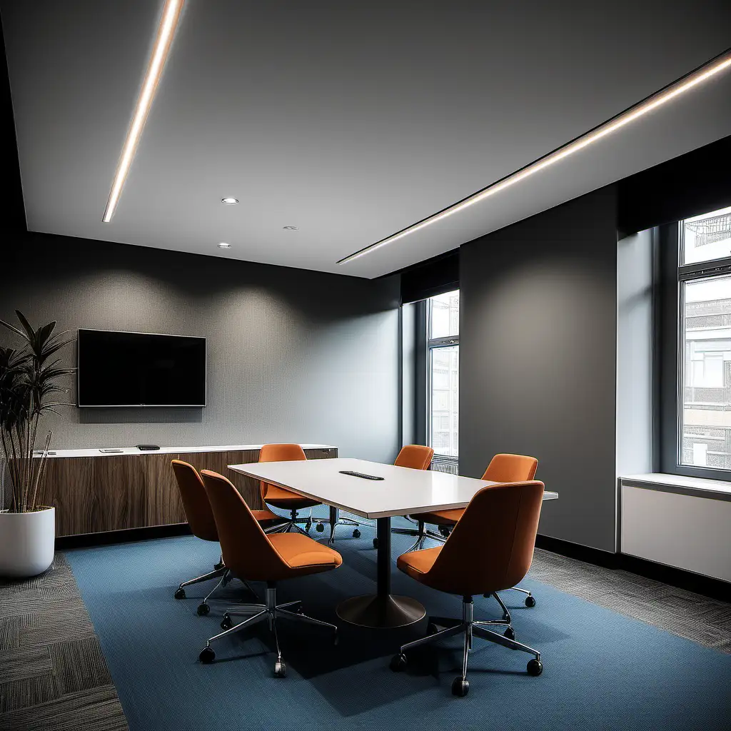 Contemporary Business Discussion in a Sleek Meeting Space