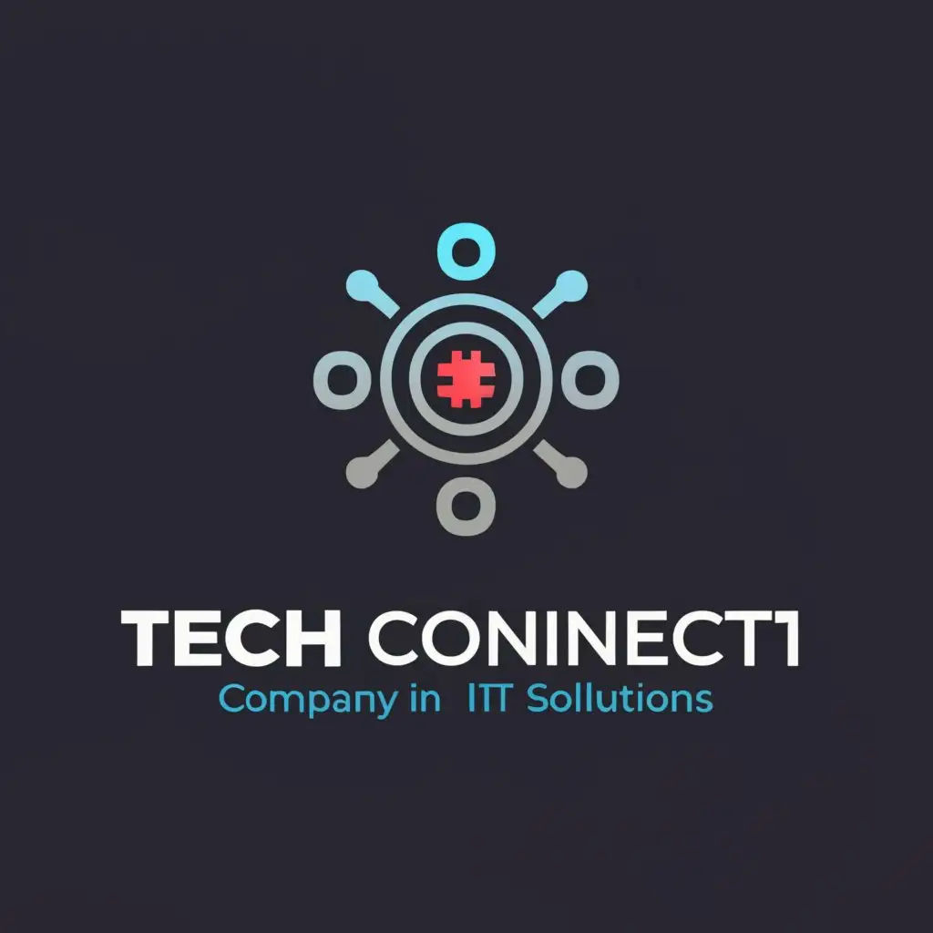 a logo design,with the text """"
Tech Connect
"""", main symbol:A logo
featuring interlinked gears or
circuitry, representing technology,
connectivity, and the company's
expertise in IT solutions.
,Minimalistic,be used in Internet industry,clear background