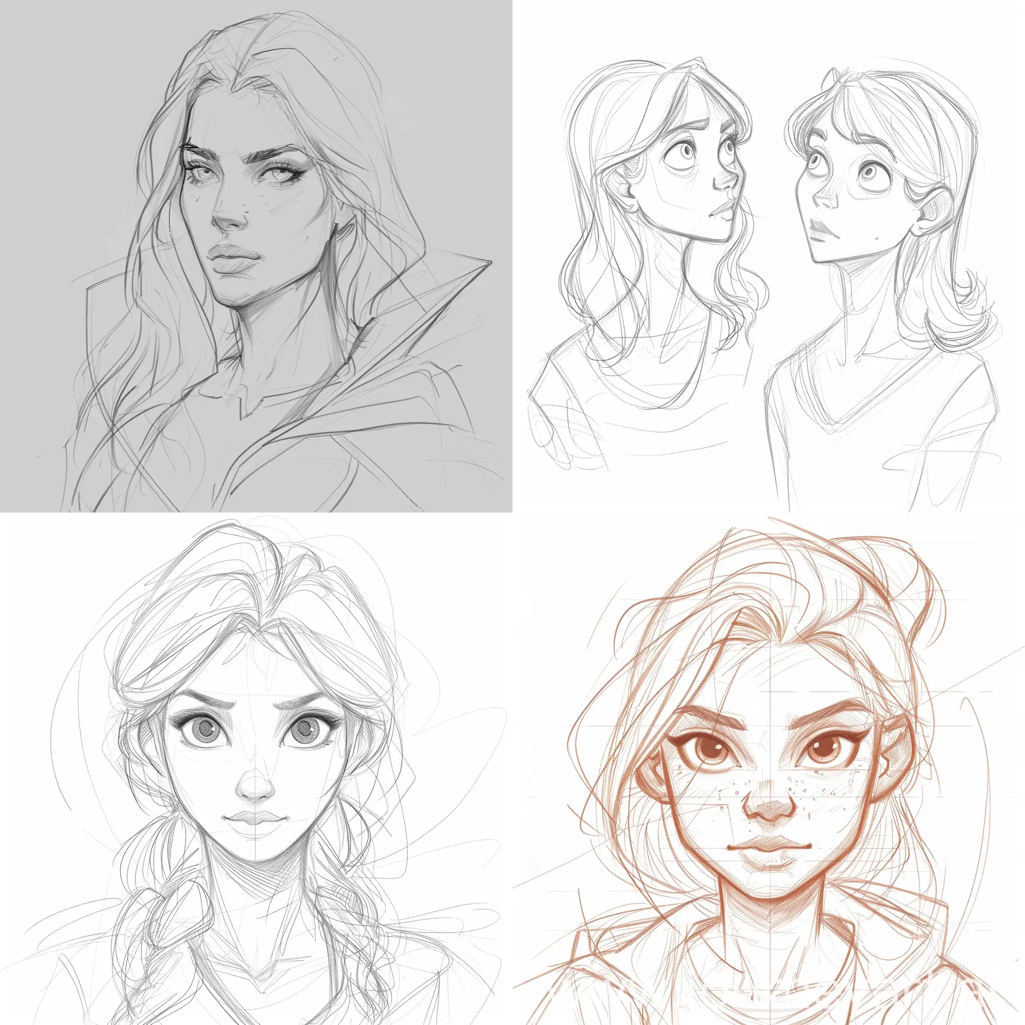 Hello Amanda  These are not finished sketches, but rather random sketches to agree on the final shape before I do the final sketch before coloring.  I want to know from you which one is better and if you have any modifications?