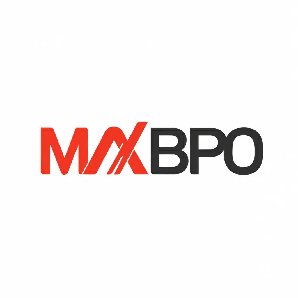 a logo design,with the text "Max BPO", main symbol:Reddish color,Minimalistic,be used in Retail industry,clear background
