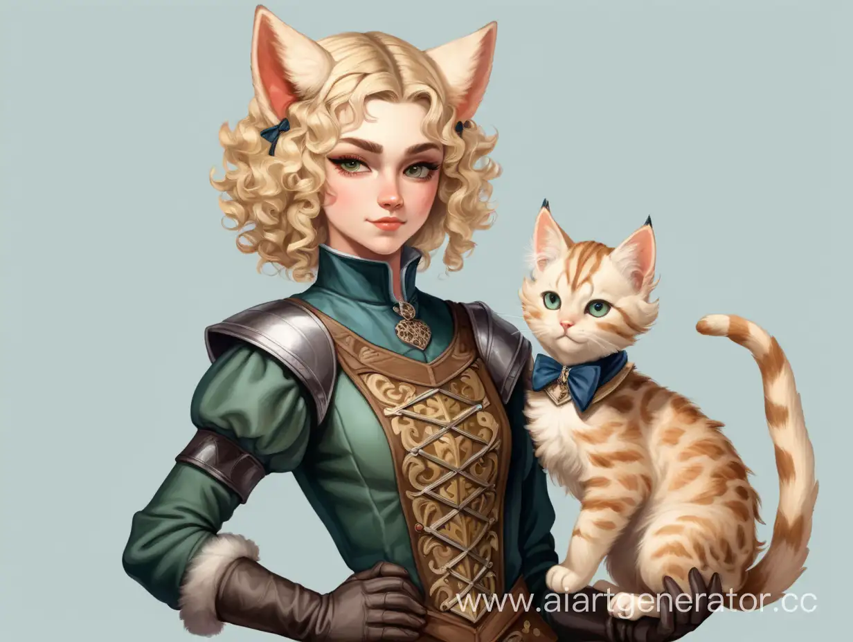 Medieval-Aristocratic-Girl-with-Blond-Curls-Shaved-Scales-Cat-Ears-and-Tail