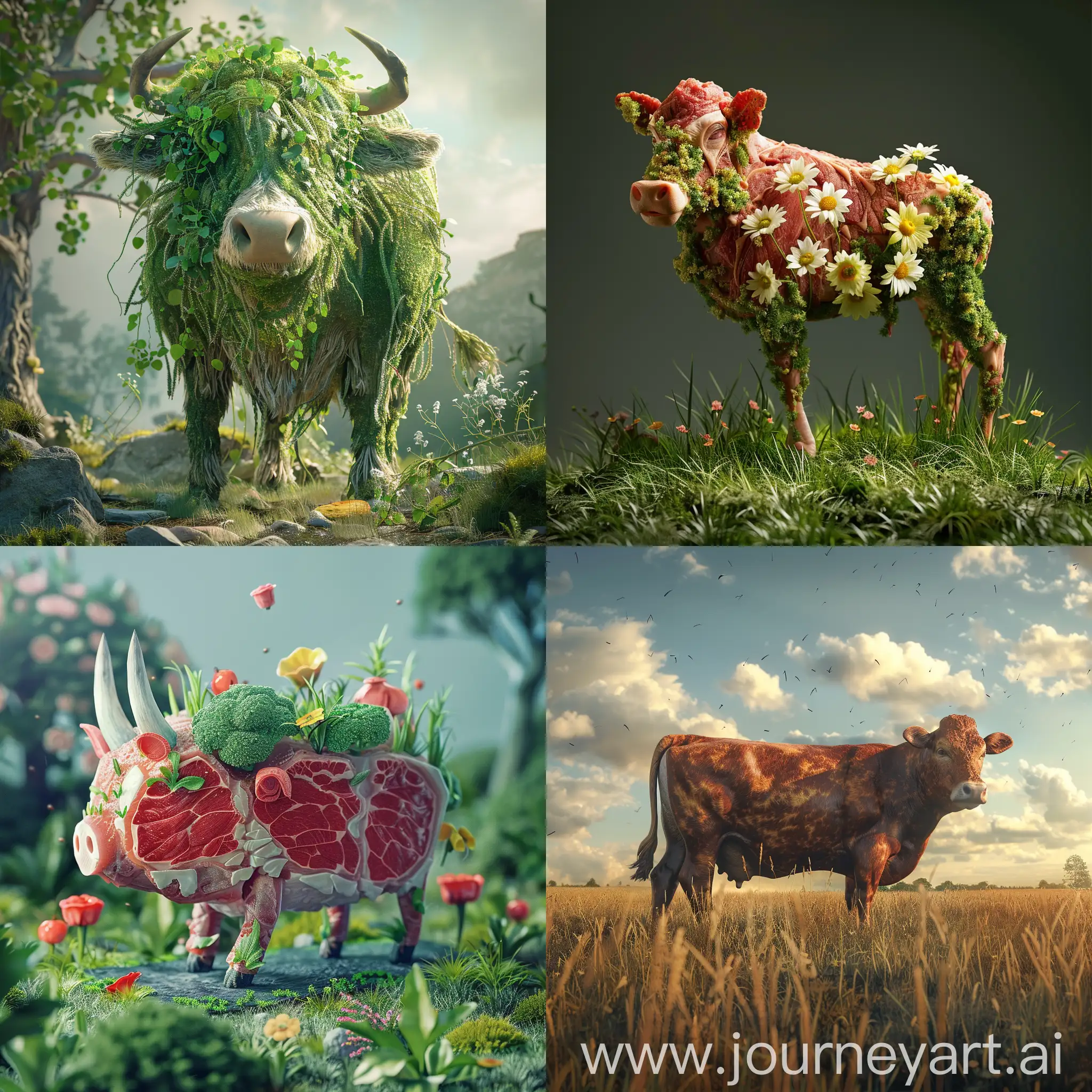 Meat made from grass :: 3D animation 