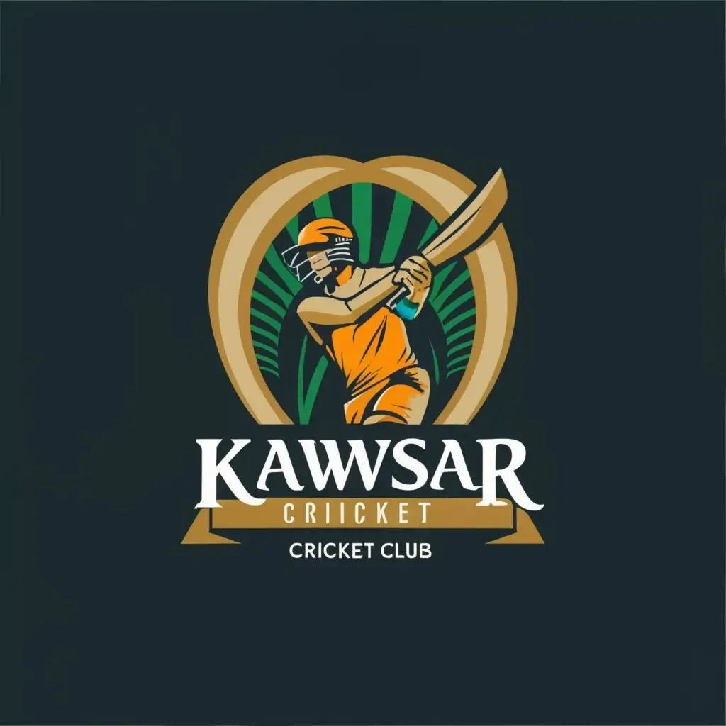logo, cricket, with the text "kawsar cricket club", typography, be used in Sports Fitness industry