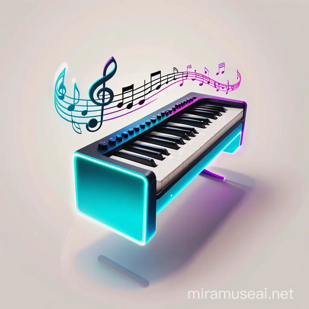 HD MelodyVibesOnKeyboard Channel Logo with Musical Notes