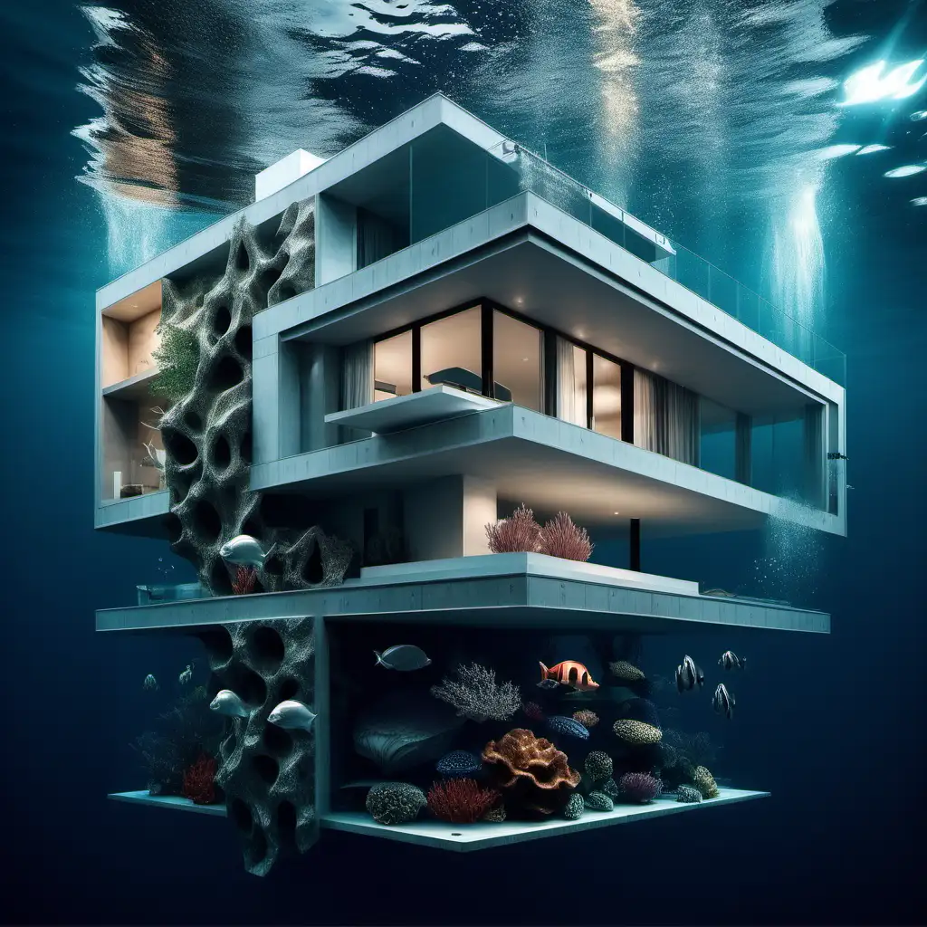 under water house with master piece architectural creation