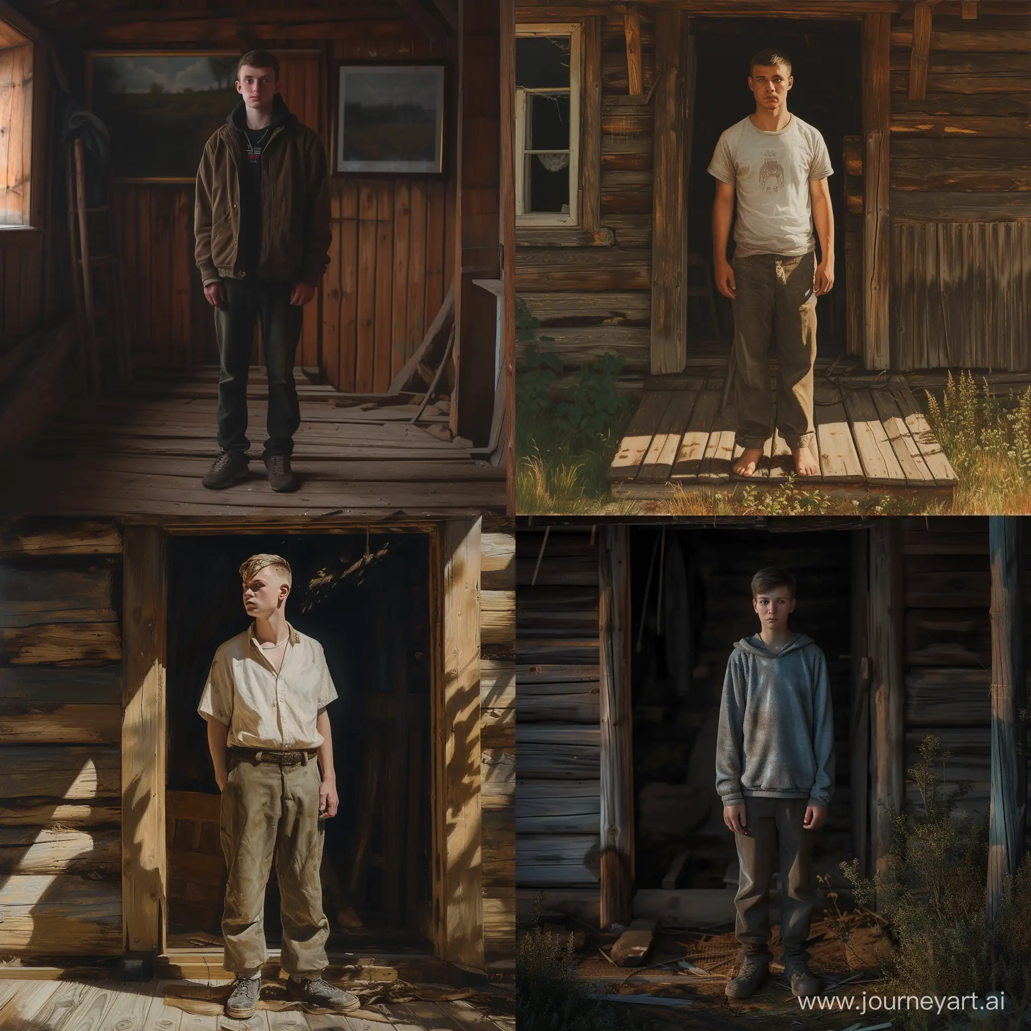 Polish-Teenager-Poses-Proudly-in-Traditional-Wooden-House-Realistic-Photorealism