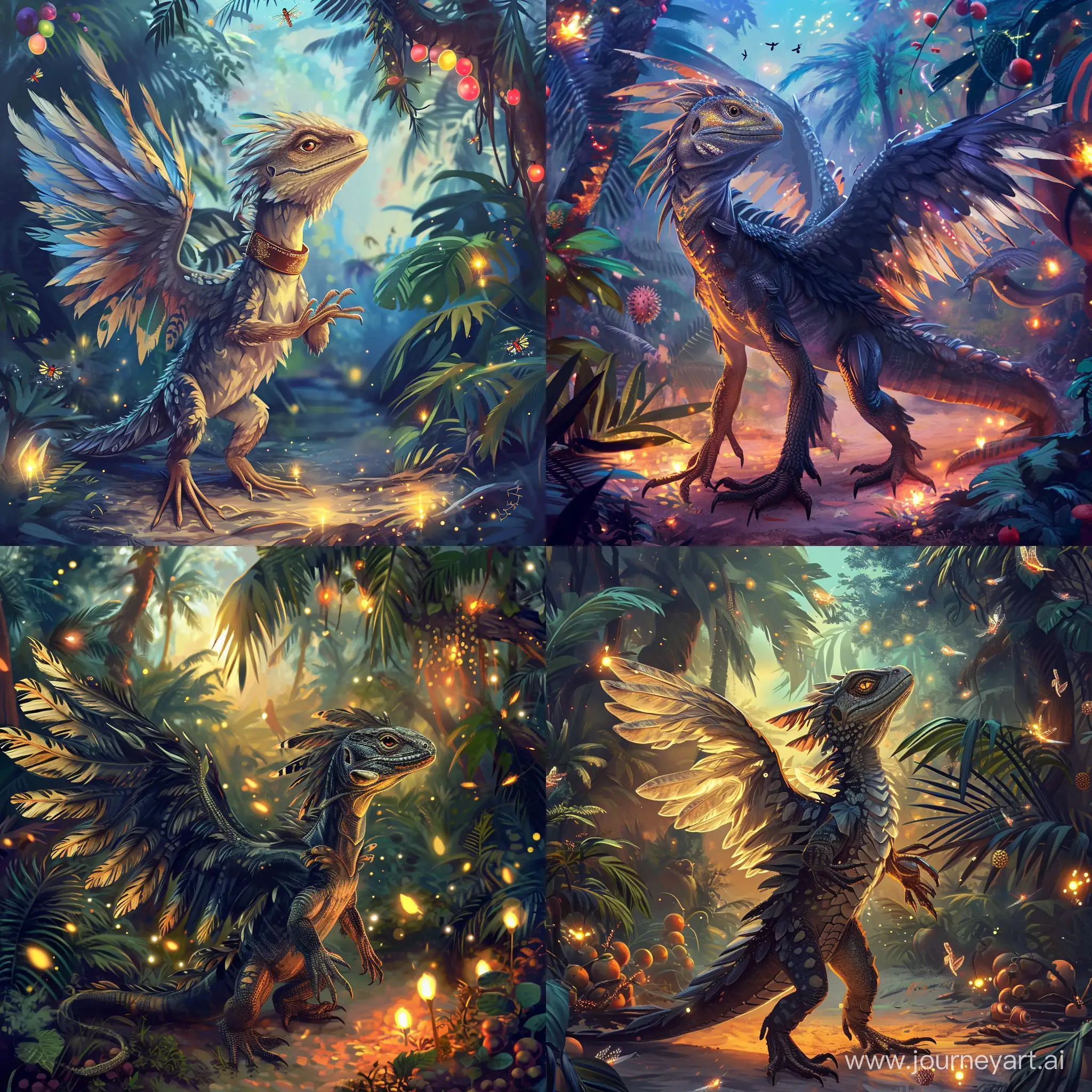 Feathered-DragonLike-Lizard-in-Enchanted-Forest