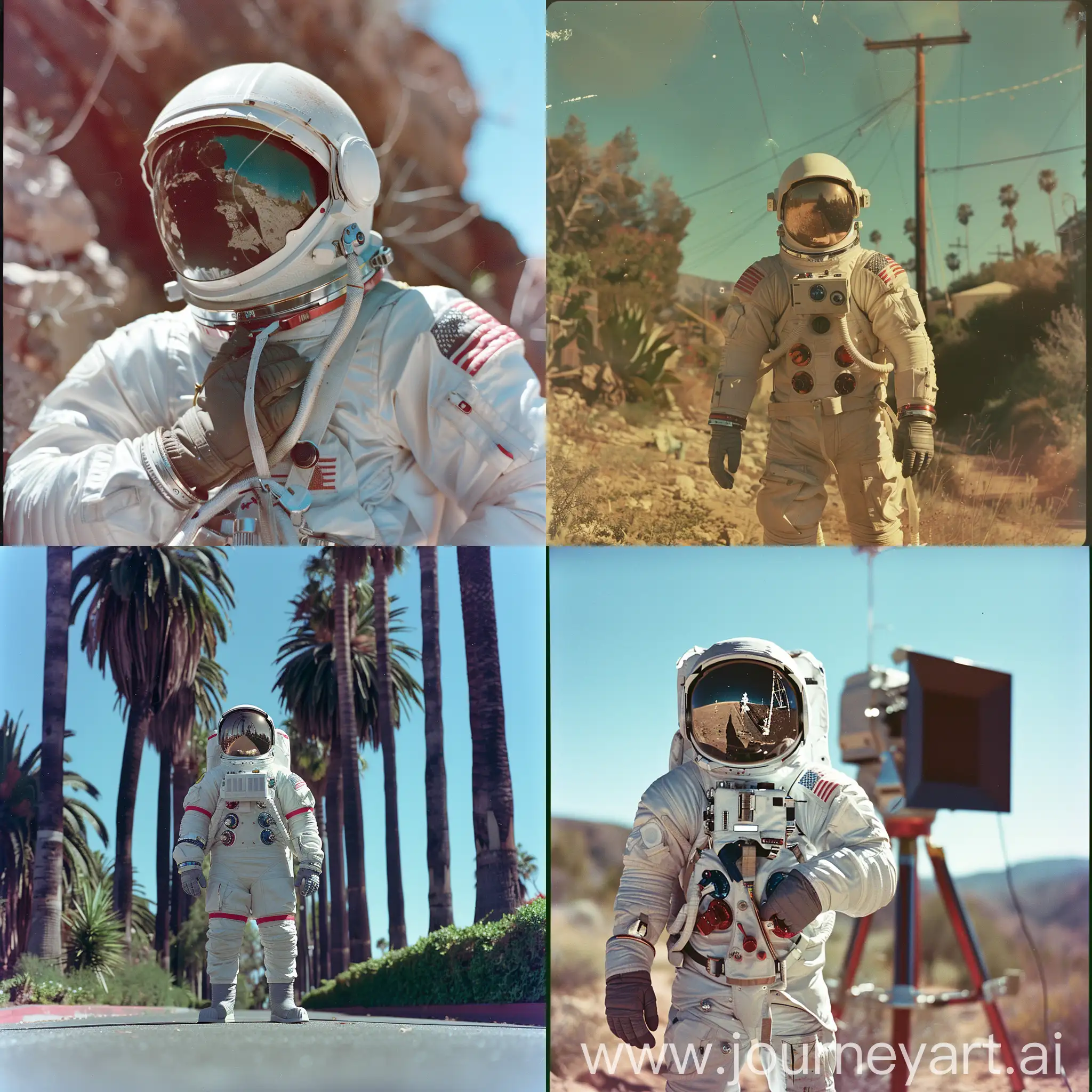 35mm photo of a astronaut during Hollywood's Golden Age. Shot using Kodak Portra 400 film --style raw --v 6