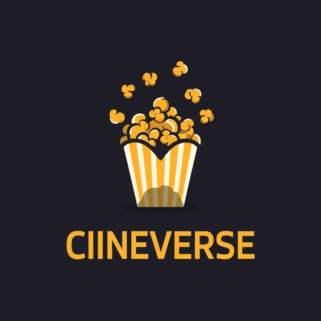 a logo design,with the text "Cineverse", main symbol:popcorn, cinema,Moderate,be used in Entertainment industry,clear background