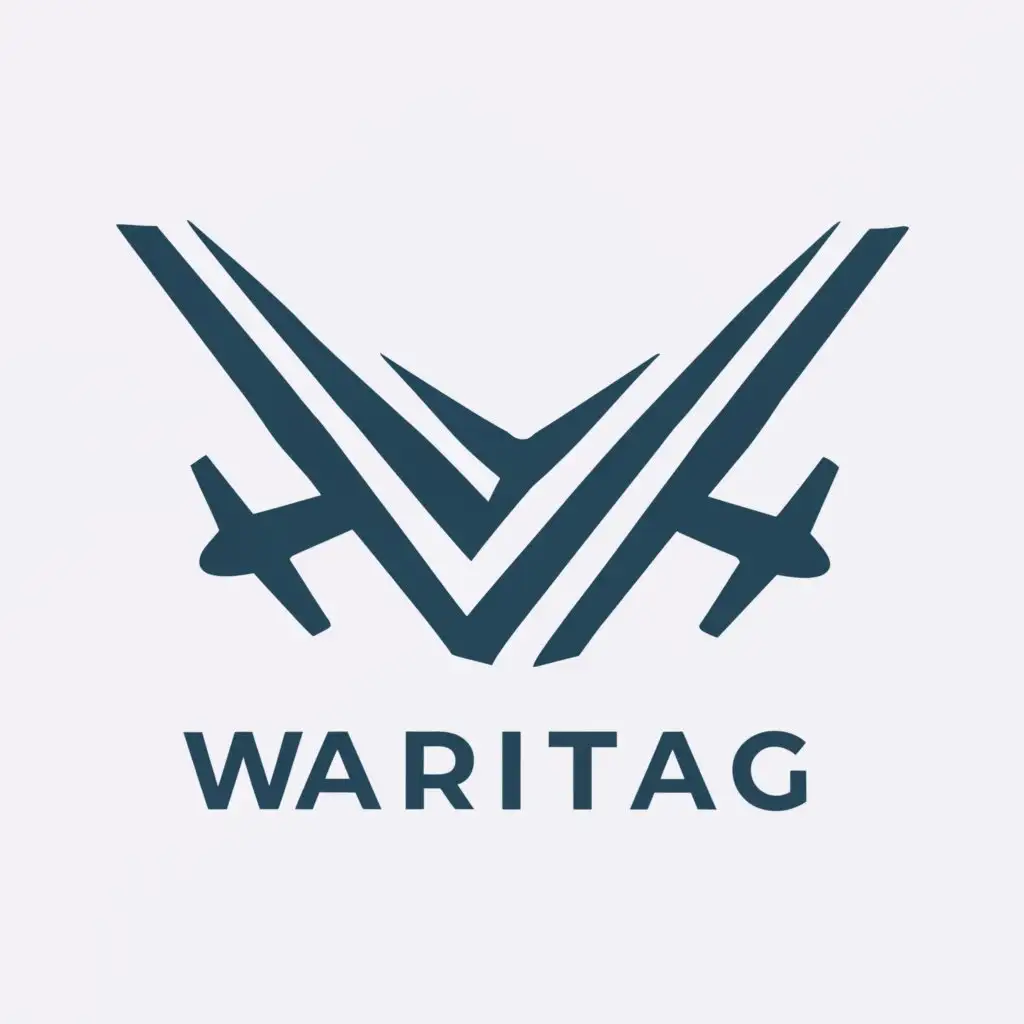 a logo design,with the text "Waritag", main symbol:Plane,Minimalistic,be used in Travel industry,clear background