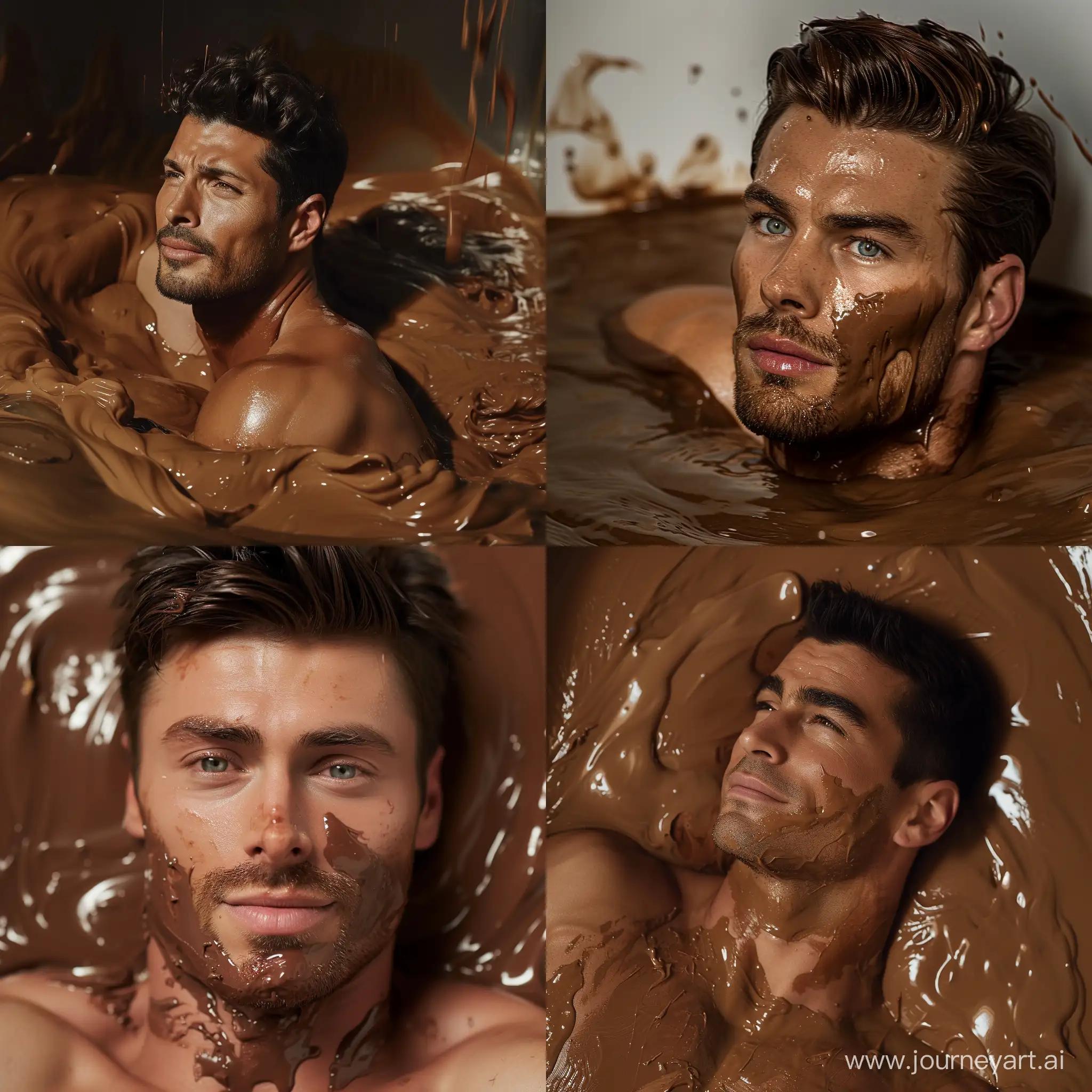 Charming-Man-Enjoying-a-Luxurious-Chocolate-Bath
