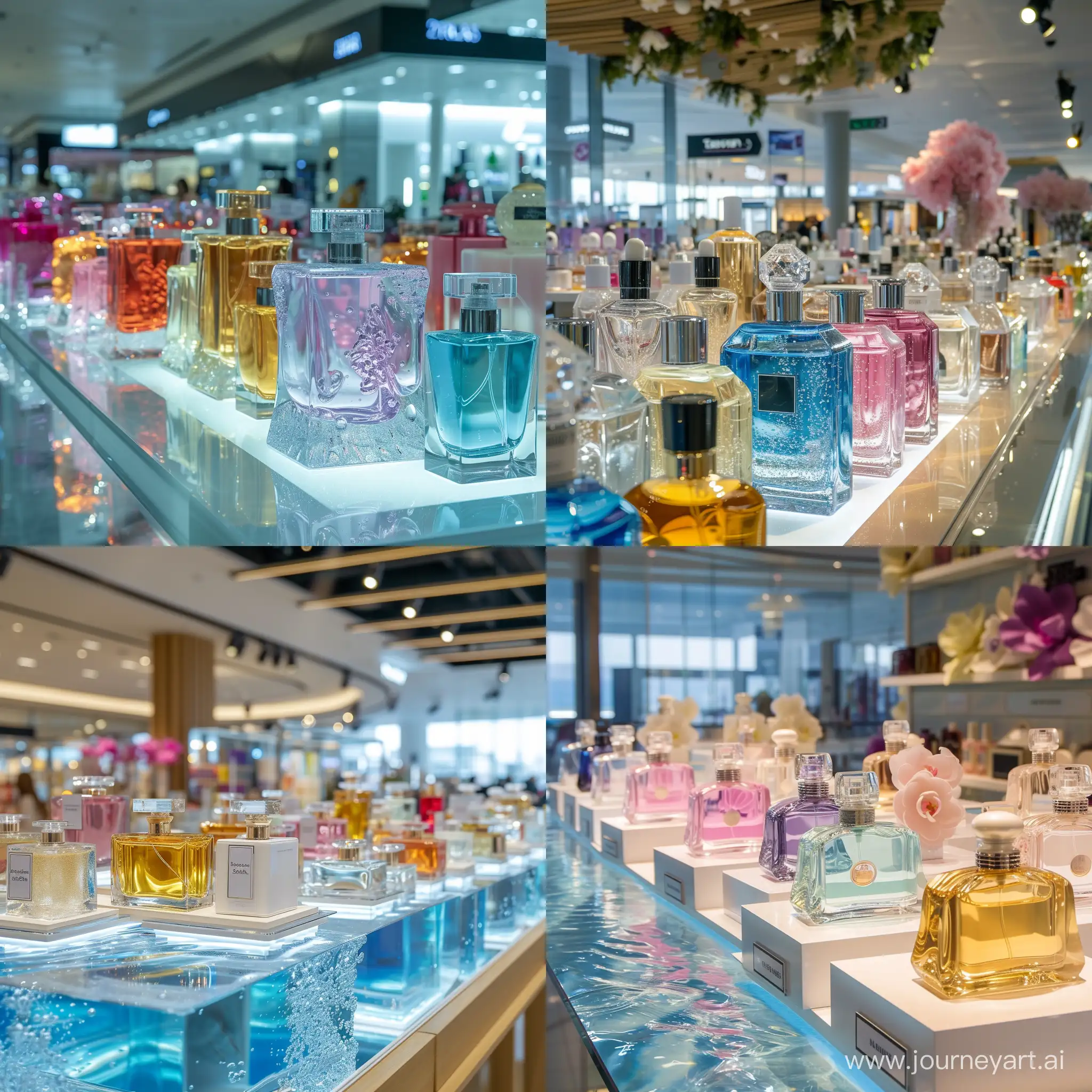 Exquisite-Perfume-Stand-Display-in-Mall-with-Water-Element