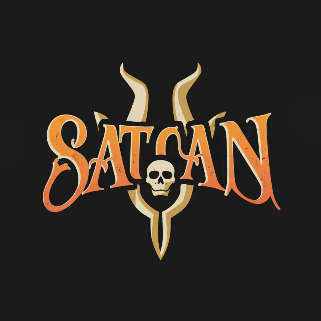 a logo design,with the text "SATAN", main symbol:skull,Moderate,be used in Internet industry,clear background