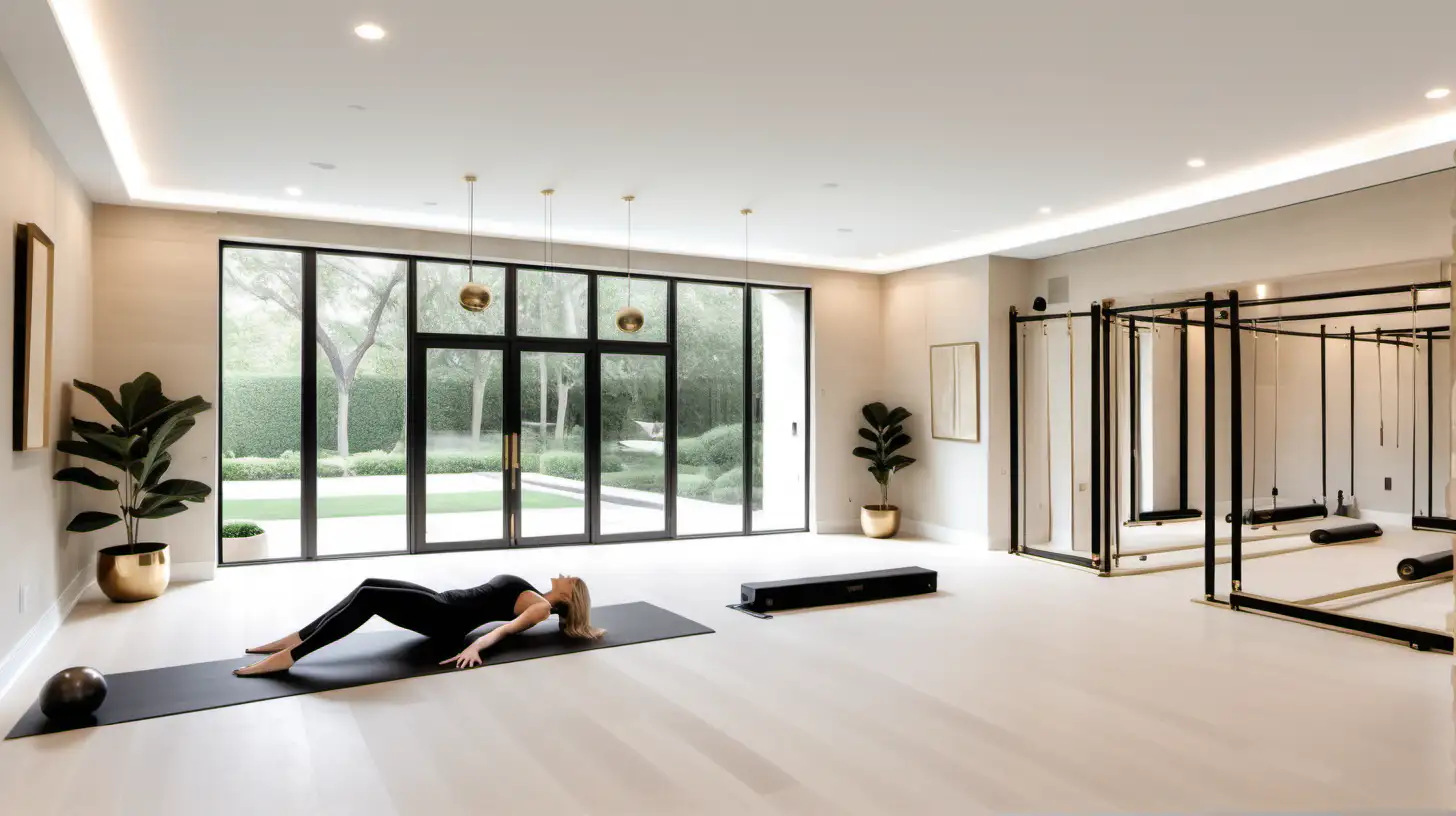 Contemporary Minimalist Meditation Room with High Ceilings and