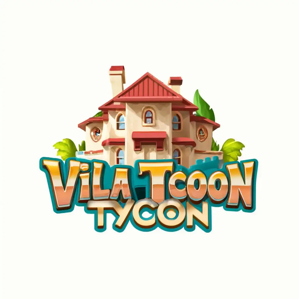 logo, villa roblox, with the text "villa tycoon", typography