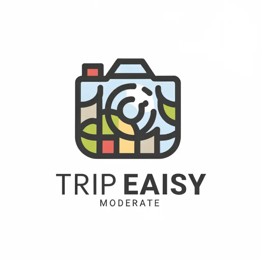 a logo design,with the text "Trip Easy", main symbol:camera, Eiffel tour,Moderate,be used in Travel industry,clear background
