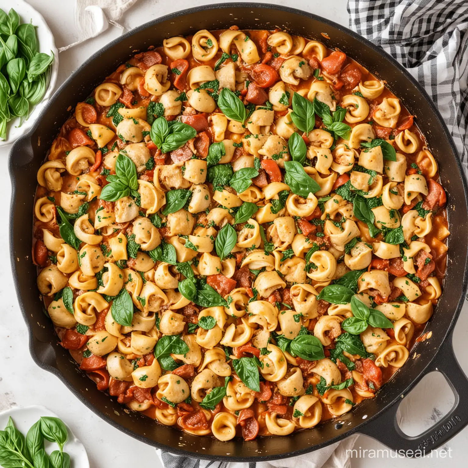 Savory Italian Chicken Tortellini Skillet: A Quick and Flavorful Meal
